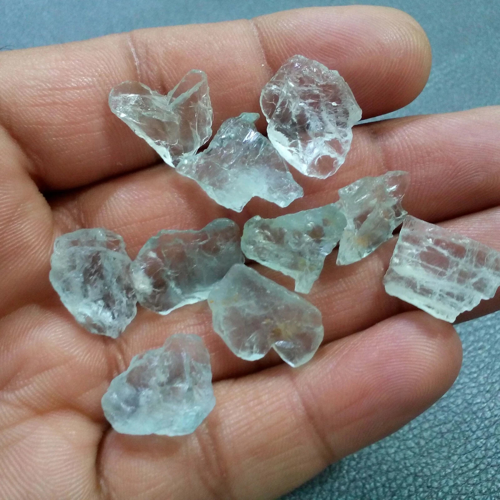 AAA Blue Aquamarine 11 Piece Rough Size 10-12 MM Natural Aquamarine Gemstone