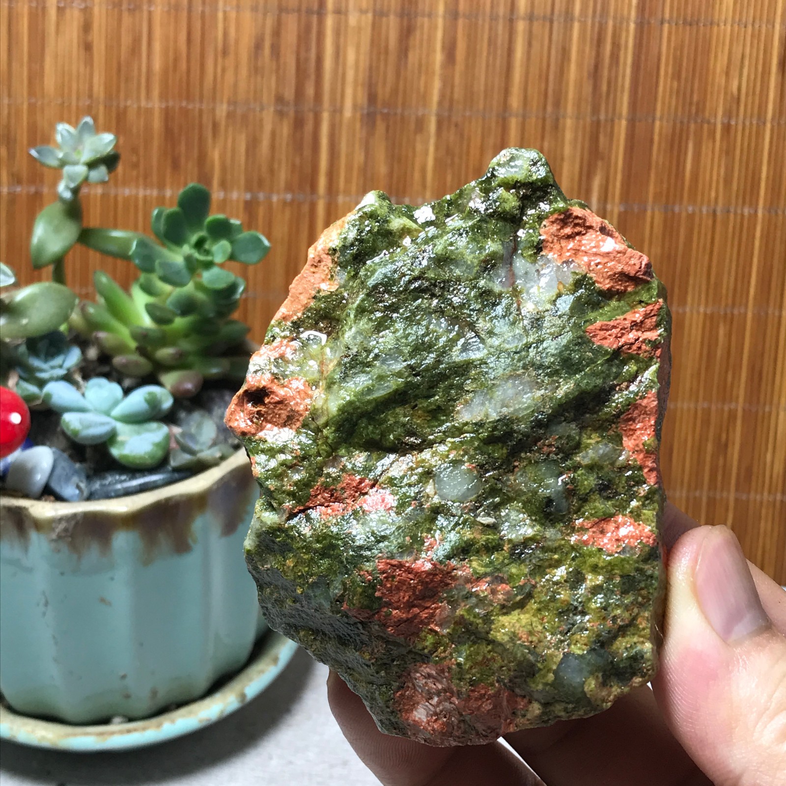 184g Natural Unakite Crystal gemstone Rough Mineral Specimen healing A6349