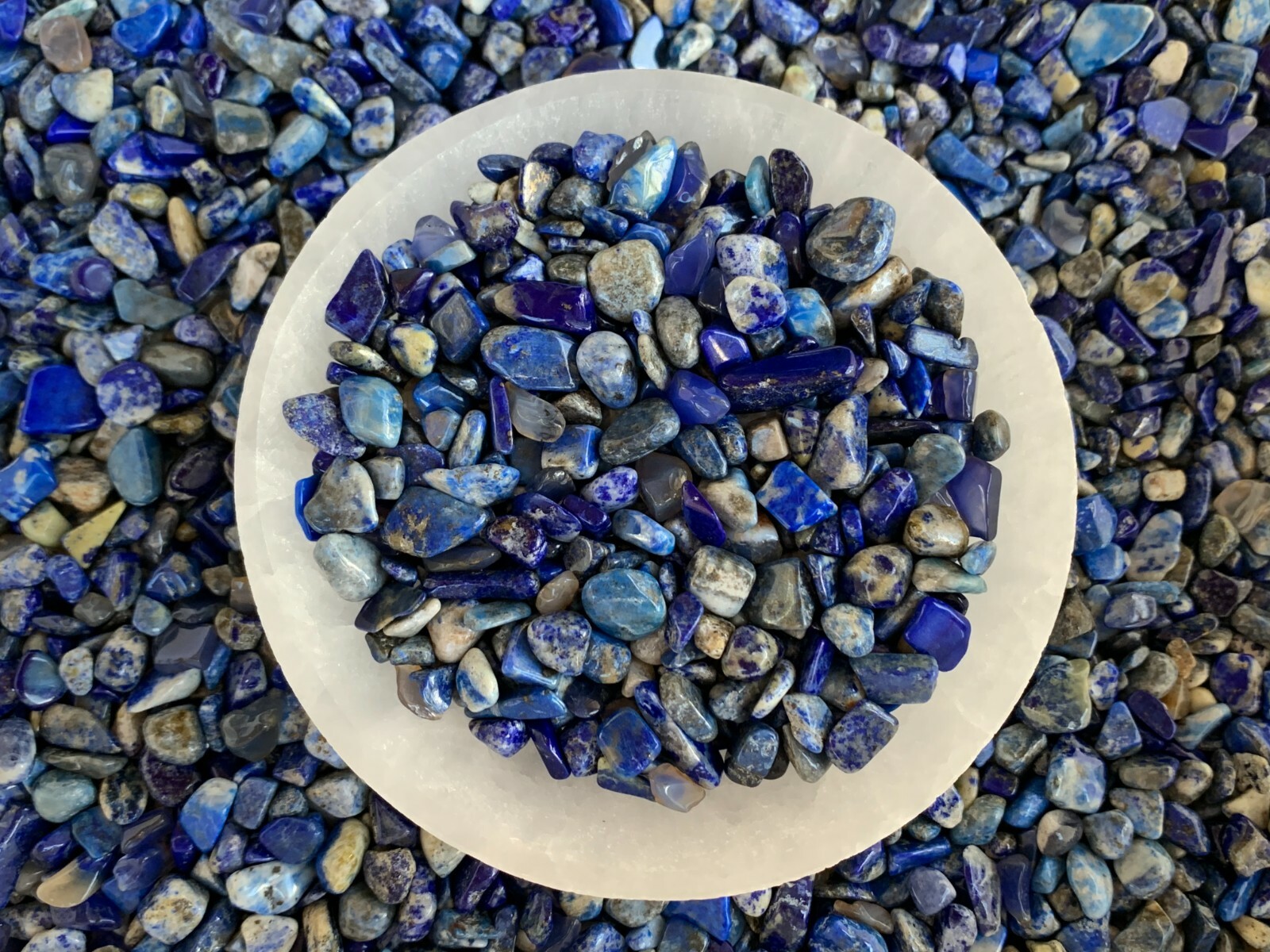 Grade A++ Lapis Semi Tumbled Gemstone Mini Chips 6 – 18 mm, Wholesale Bulk Lot