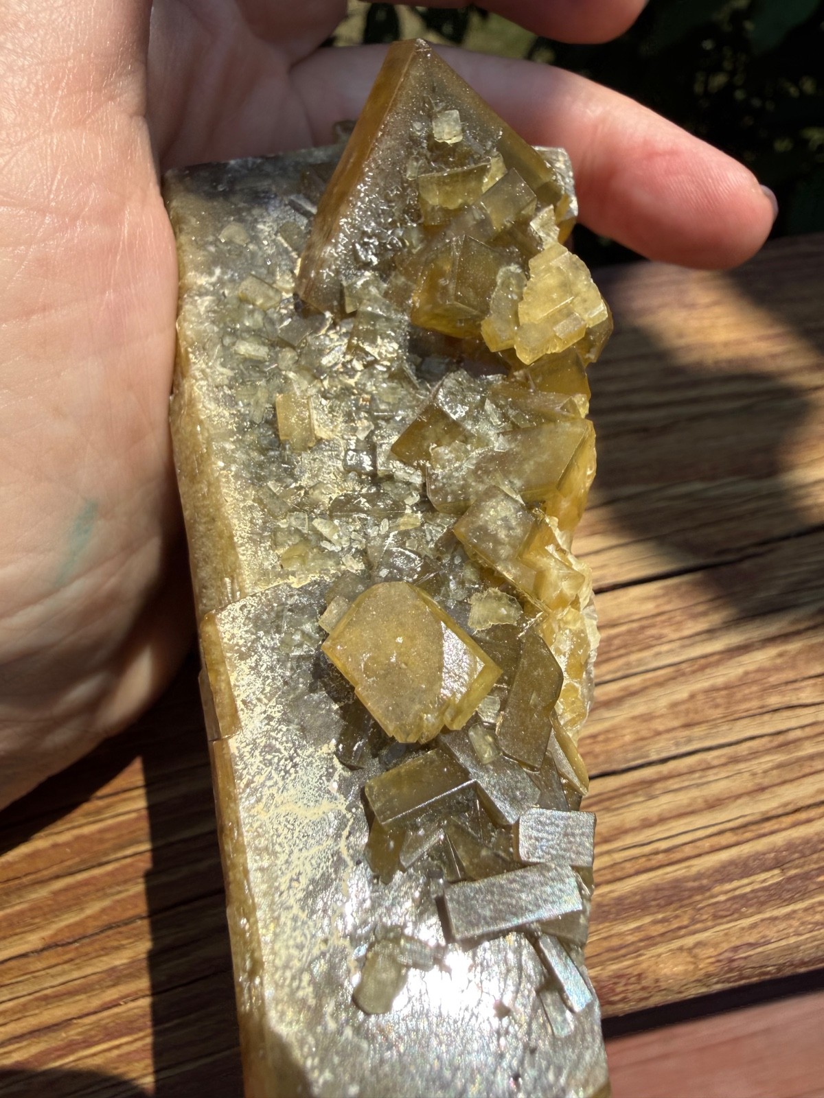 Golden Barite China 2+ Pounds Mineral Specimen With Stand