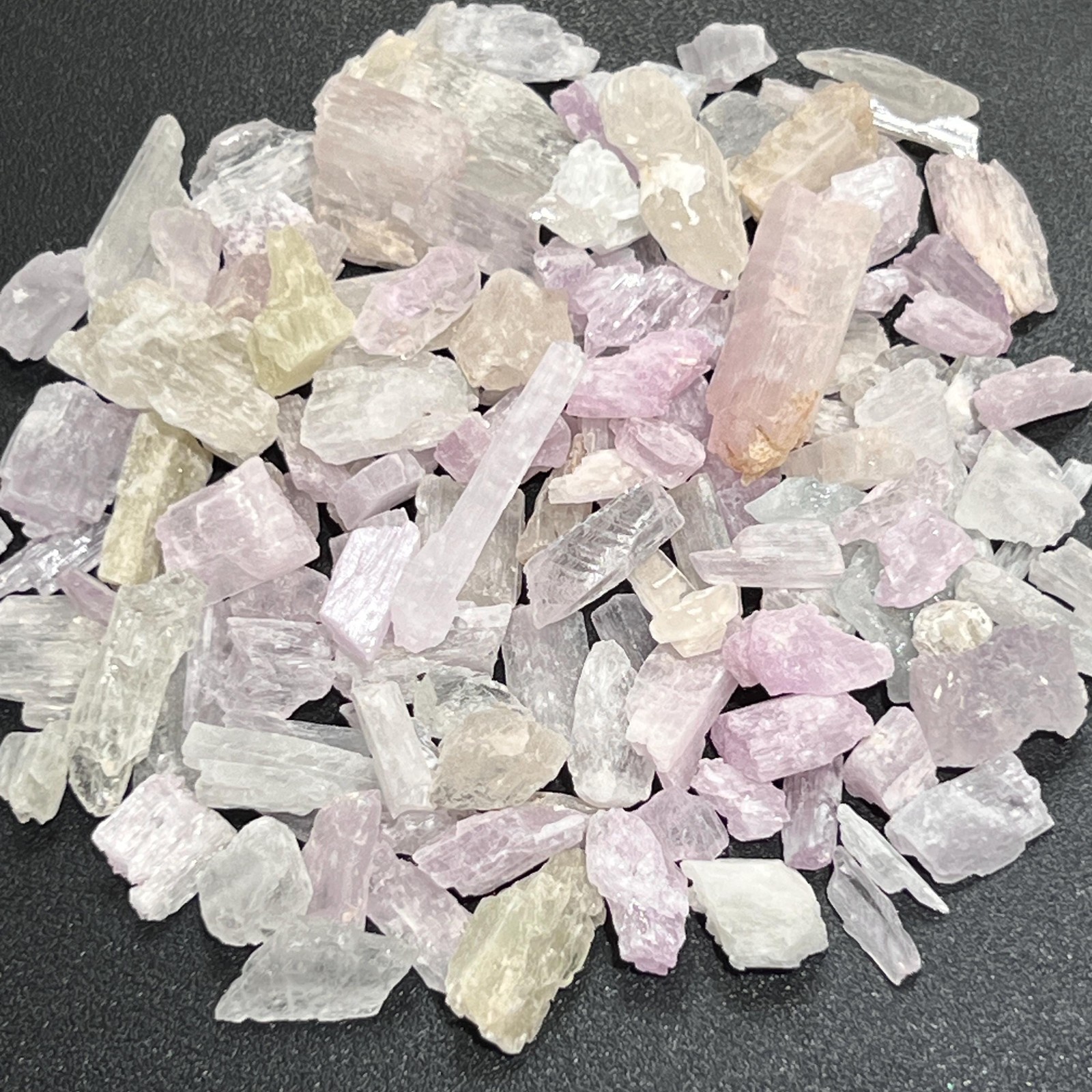 Kunzite Rough Raw Crystals (By The Ounce Or Pound)(UV Reactive) Genuine Mineral