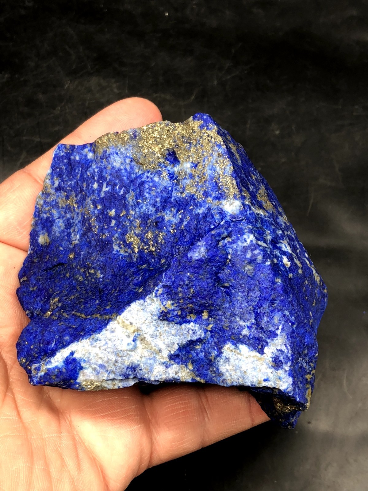 Natural Lapis Lazuli Rough 80mm Royal Blue Pyrite Crystal Mine Stone 564g J9…2