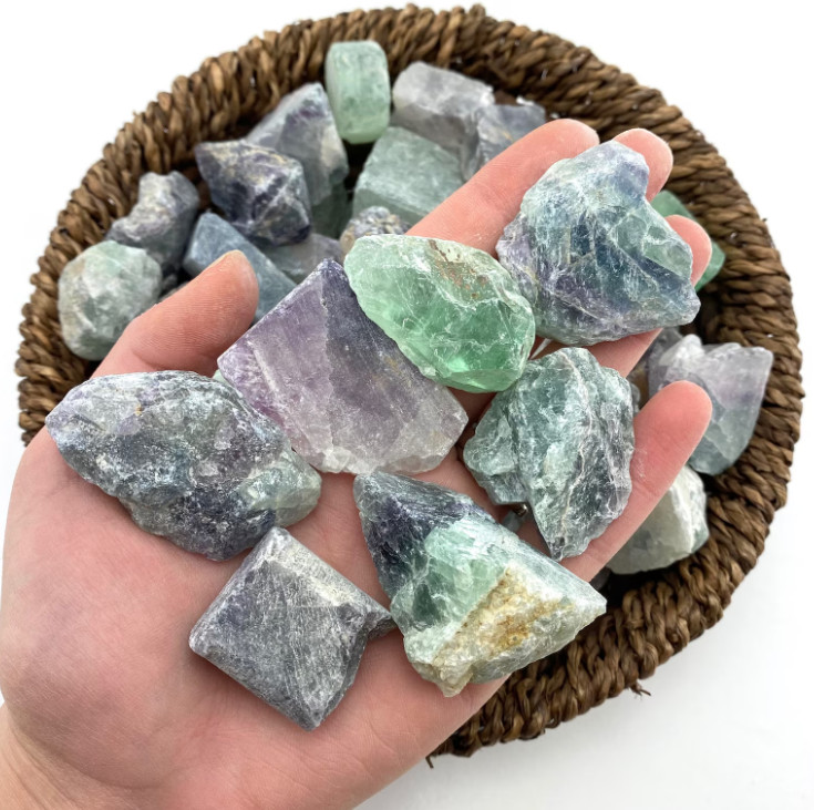 Rainbow Fluorite |Raw Fluorite Crystals Rough Rocks for Tumbling and Decor 1pc