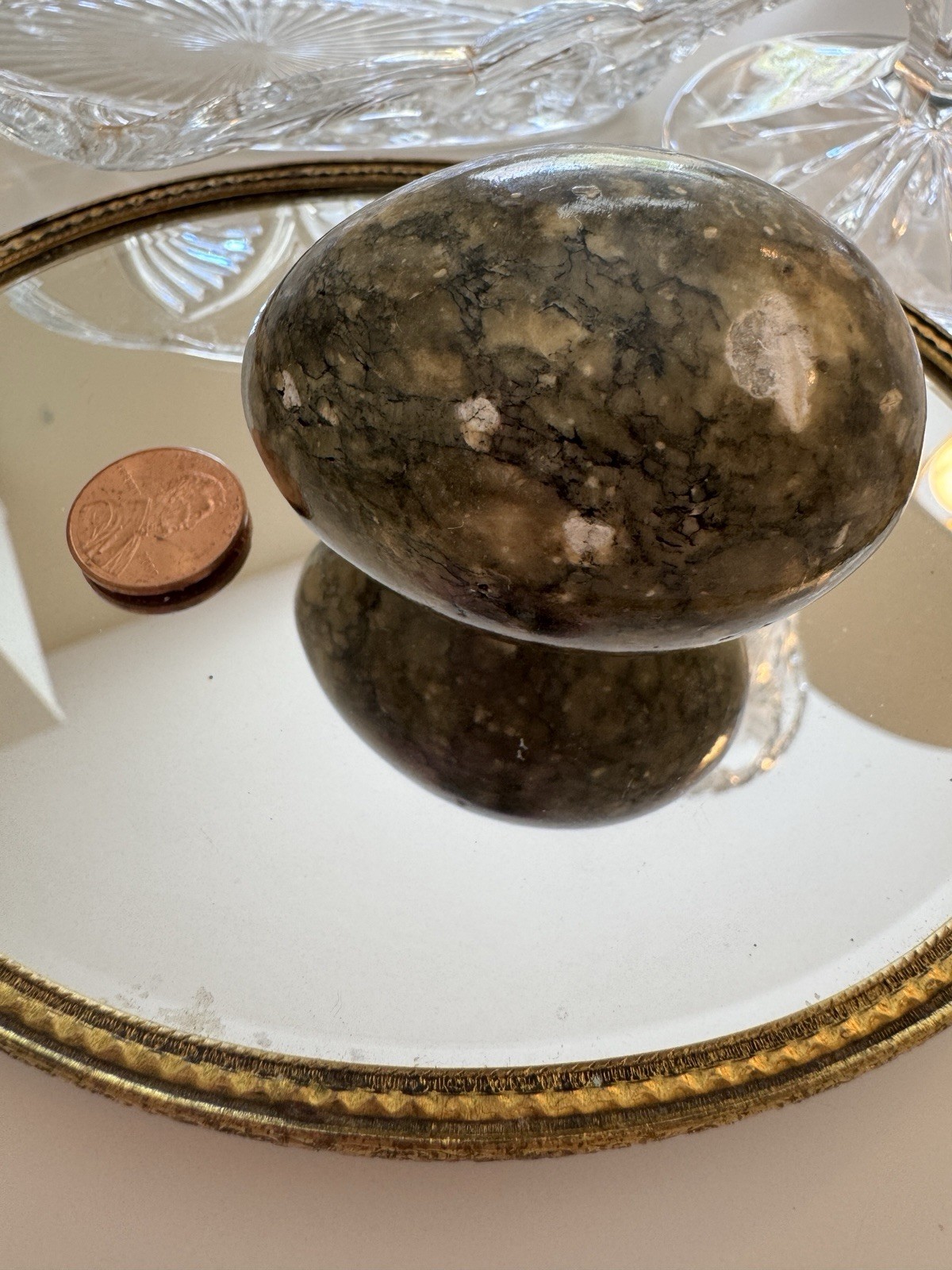 Ocean Jasper Crystal Egg Sphere Natural Healing Stone 2 3/8”