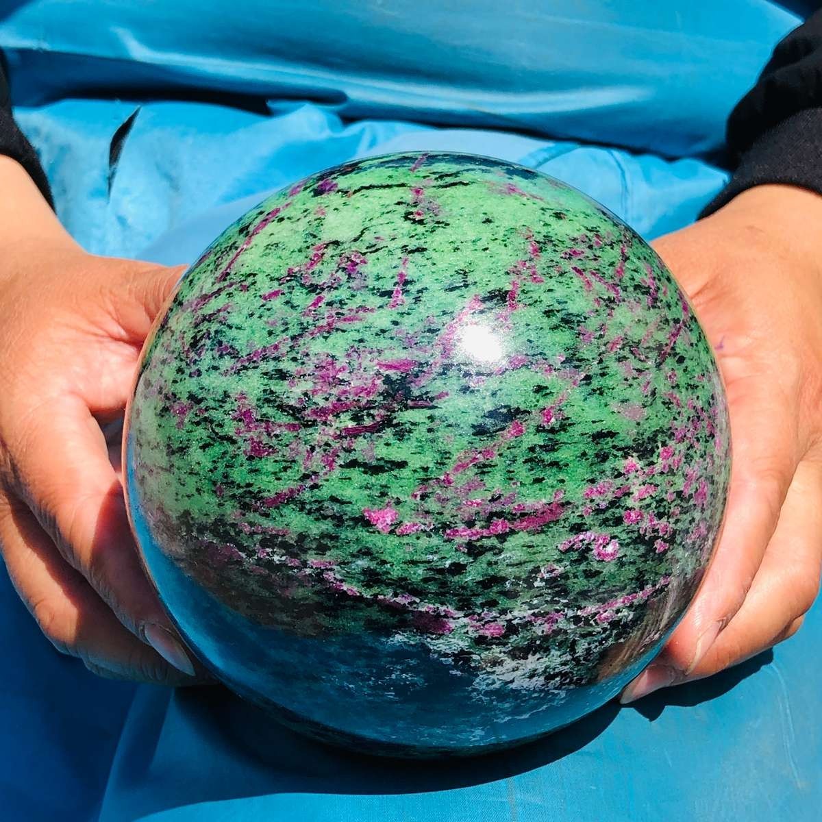 6.75 LB Large Natural Ruby Zoisite Sphere Crystal Healing Stone Specimen 5155