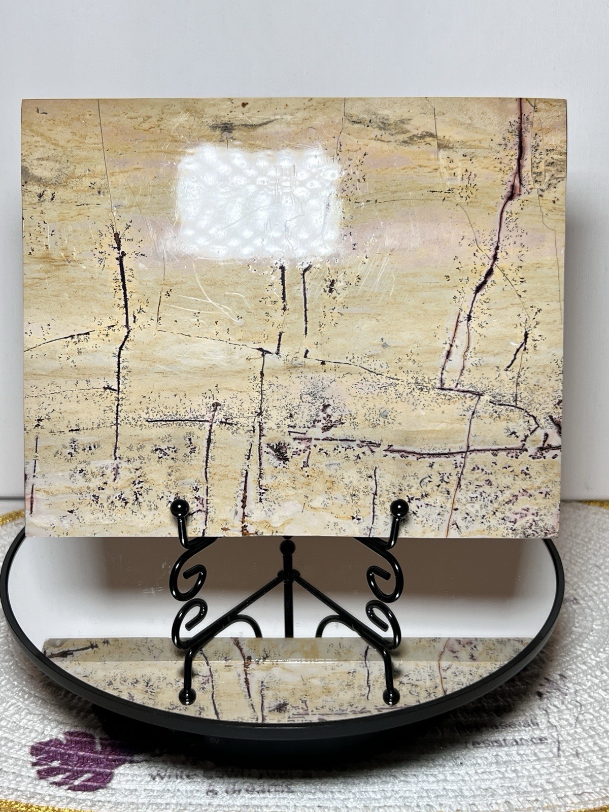 Picture Jasper 3 Piece Set – 2 Towers & Slab w/holder – Measurements In Photos