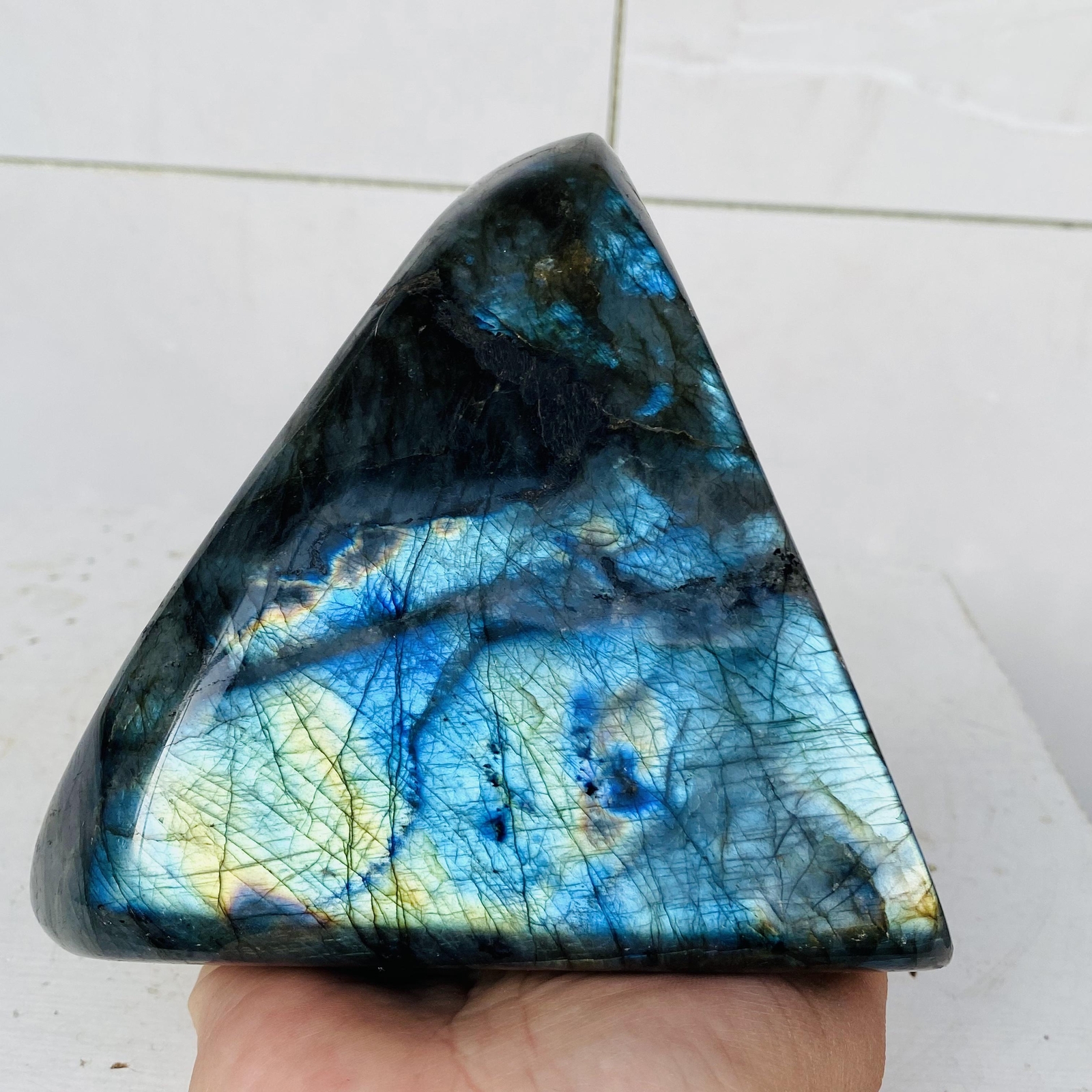 Natural Labradorite Quartz Crystal Freeform Mineral Specimen Healing 1180g