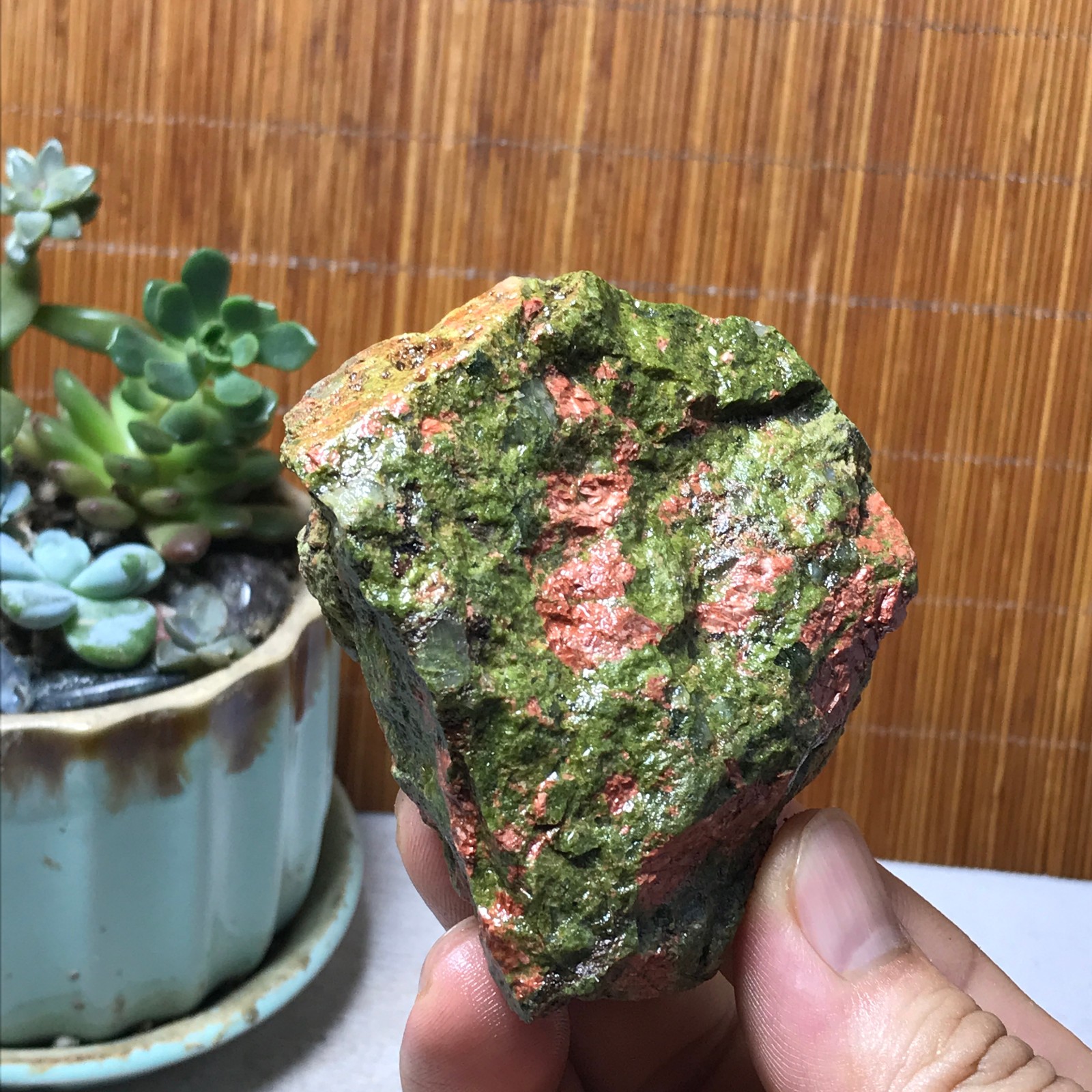 168g Natural Unakite Crystal gemstone Rough Mineral Specimen healing A6351