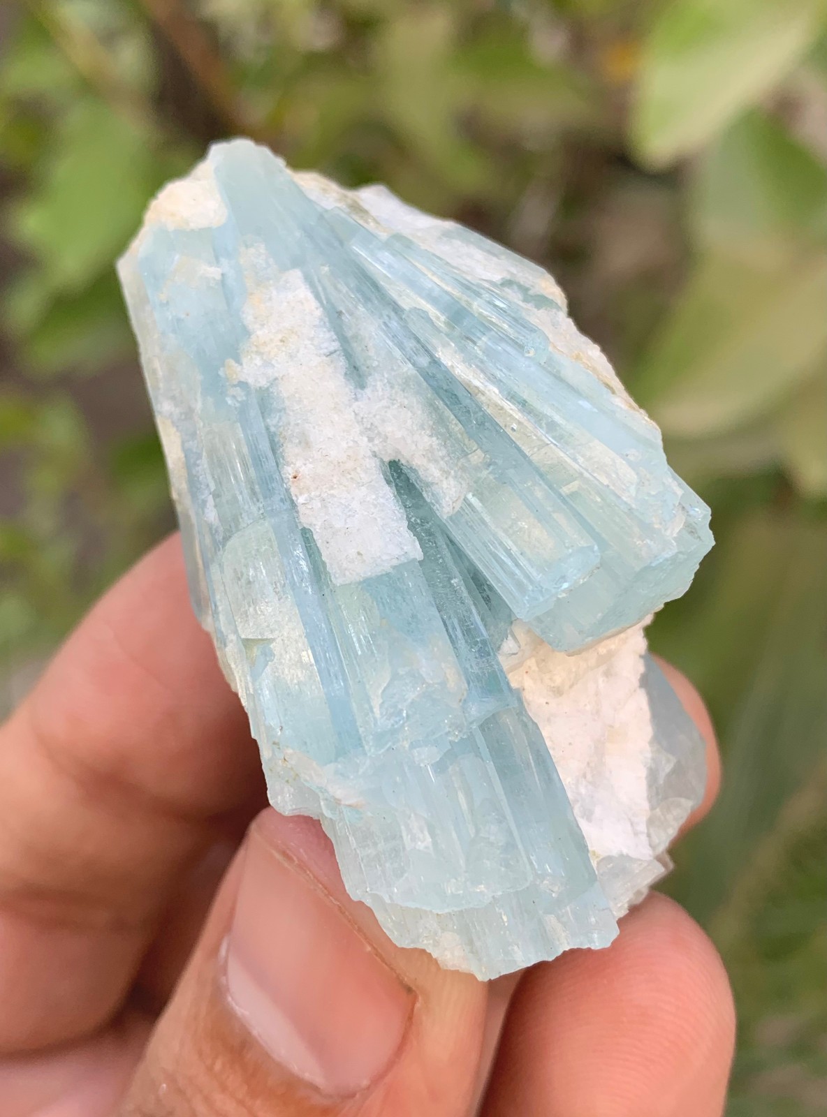 38 Gm Natural Sky Blue Aquamarine Crystal Cluster Specimen From Skardu Pakistan