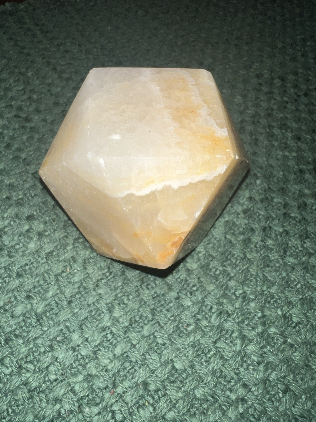Polished Banded Calcite Geometric Display