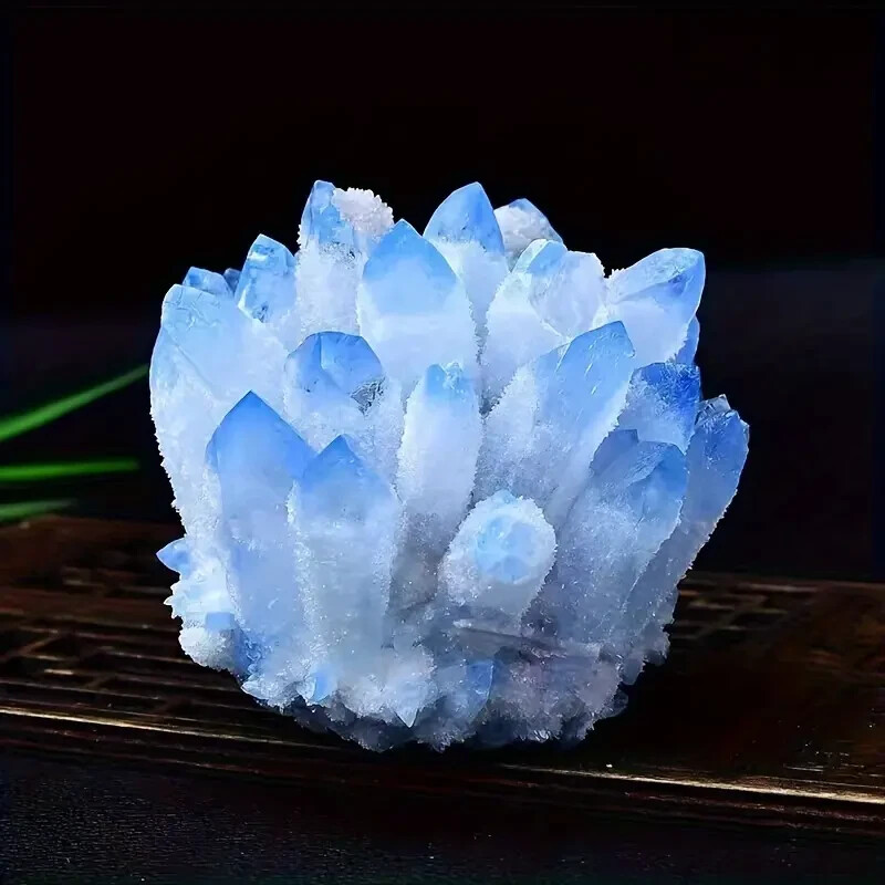 300g+ New Find Blue Phantom Quartz Crystal Cluster Mineral Specimen Healing 1pc