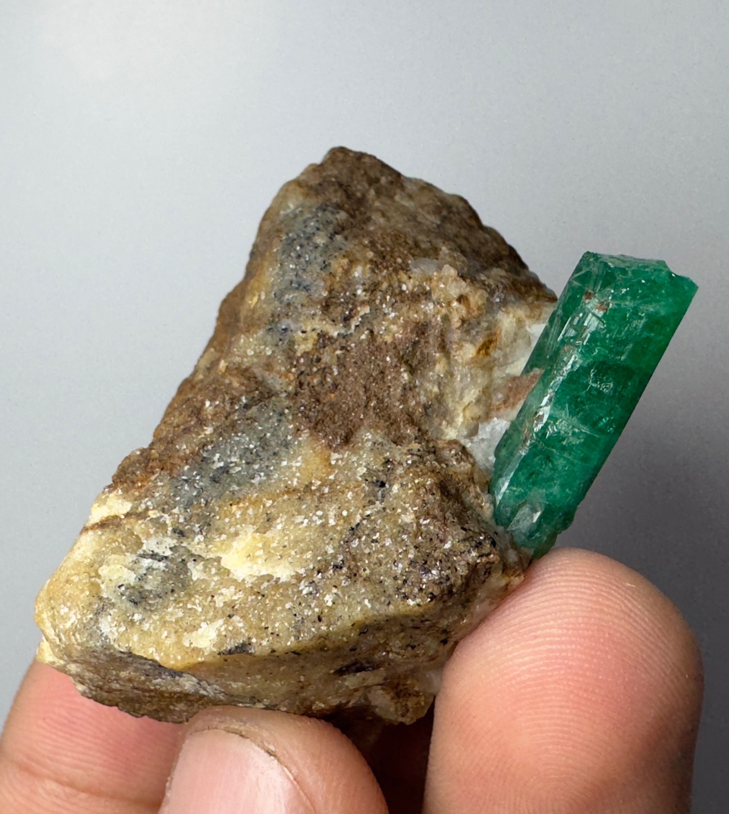 341 CT Natural Emerald Crystals On Matrix From Panjshir Afghanistan