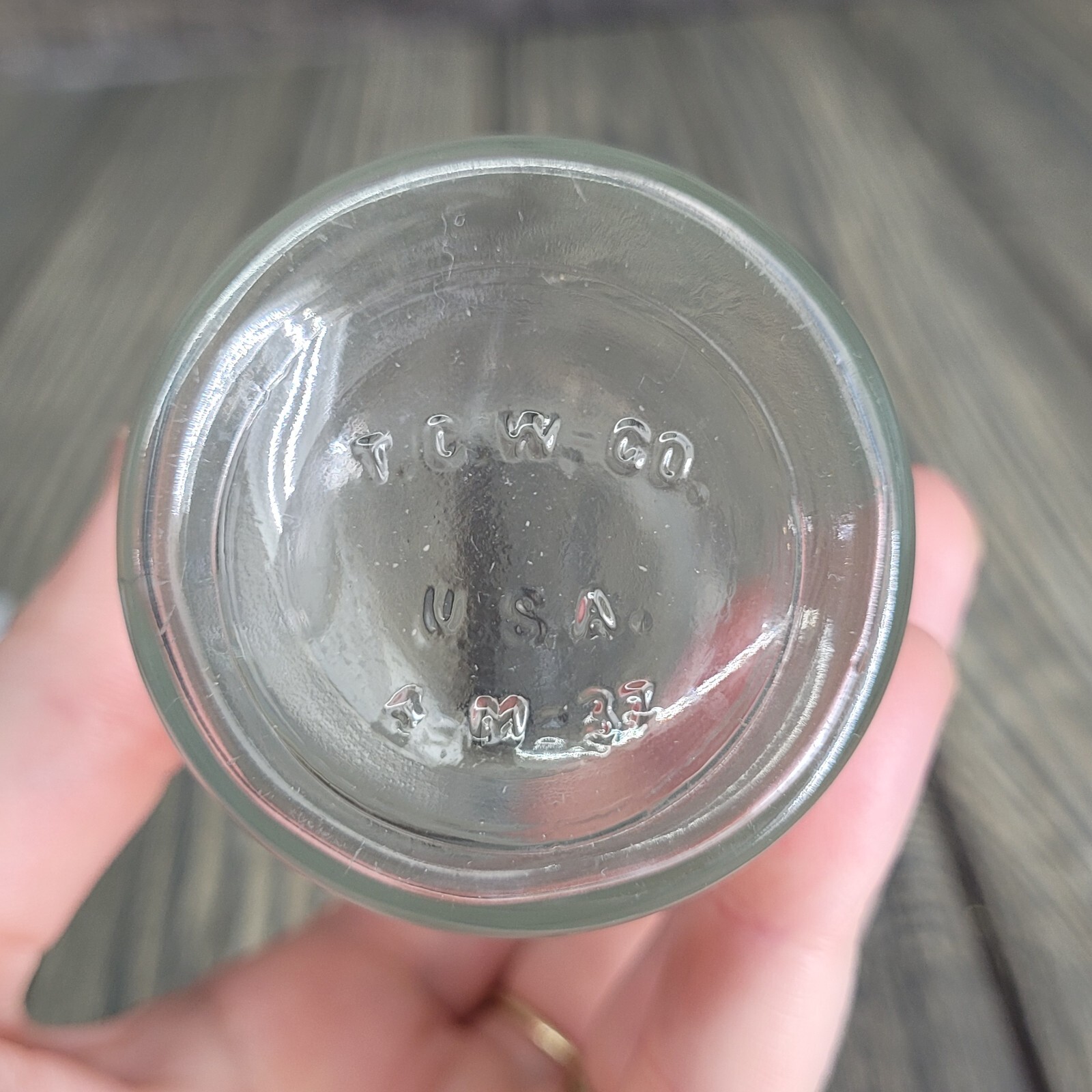 8oz Mixed Crystals in Vintage Chemist Apothecary TCW Glass Jar Small Tumbles EUC