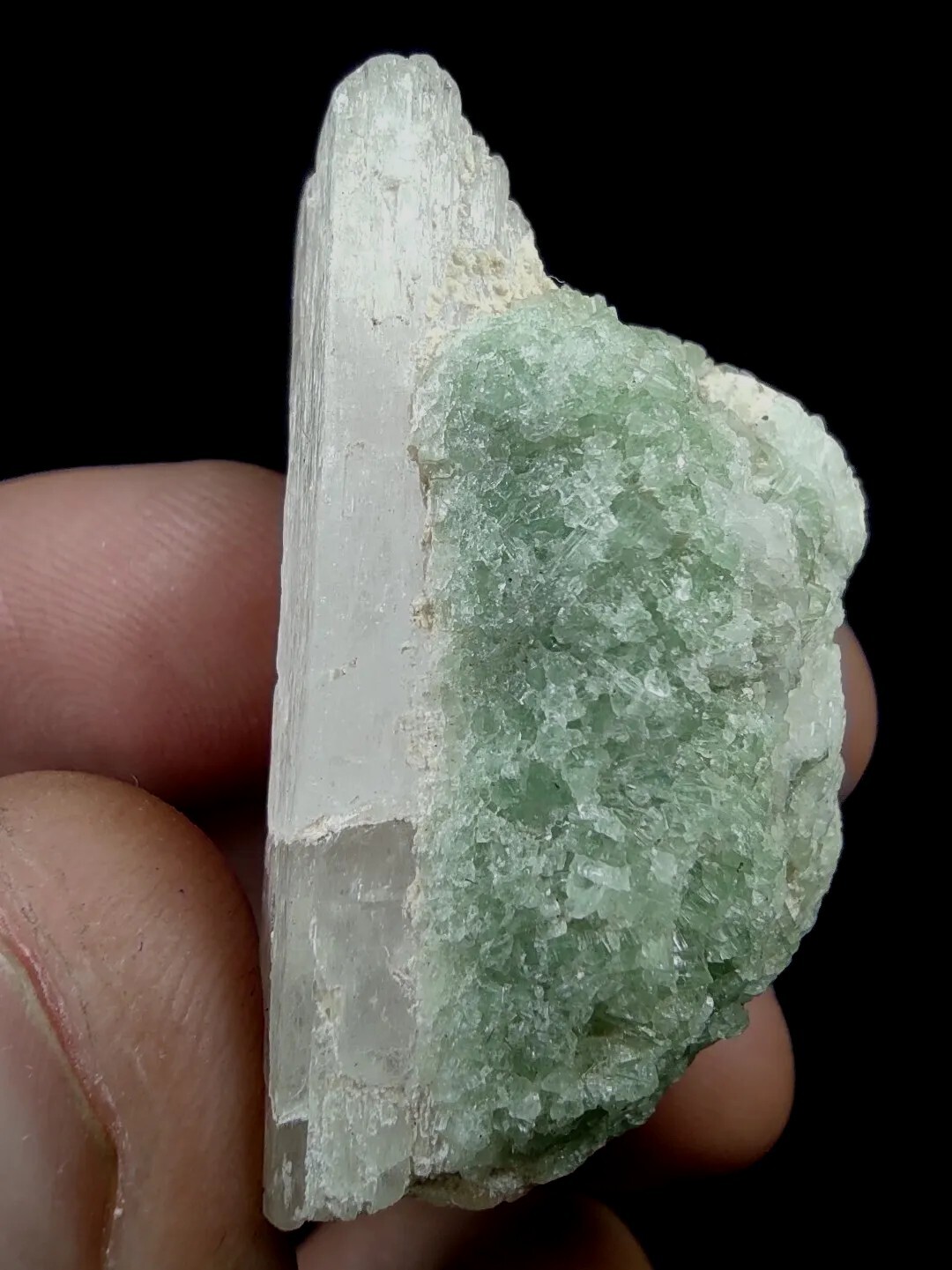 Aesthetic Tourmaline Crystals With Kunzite Crystal From Afghanistan.