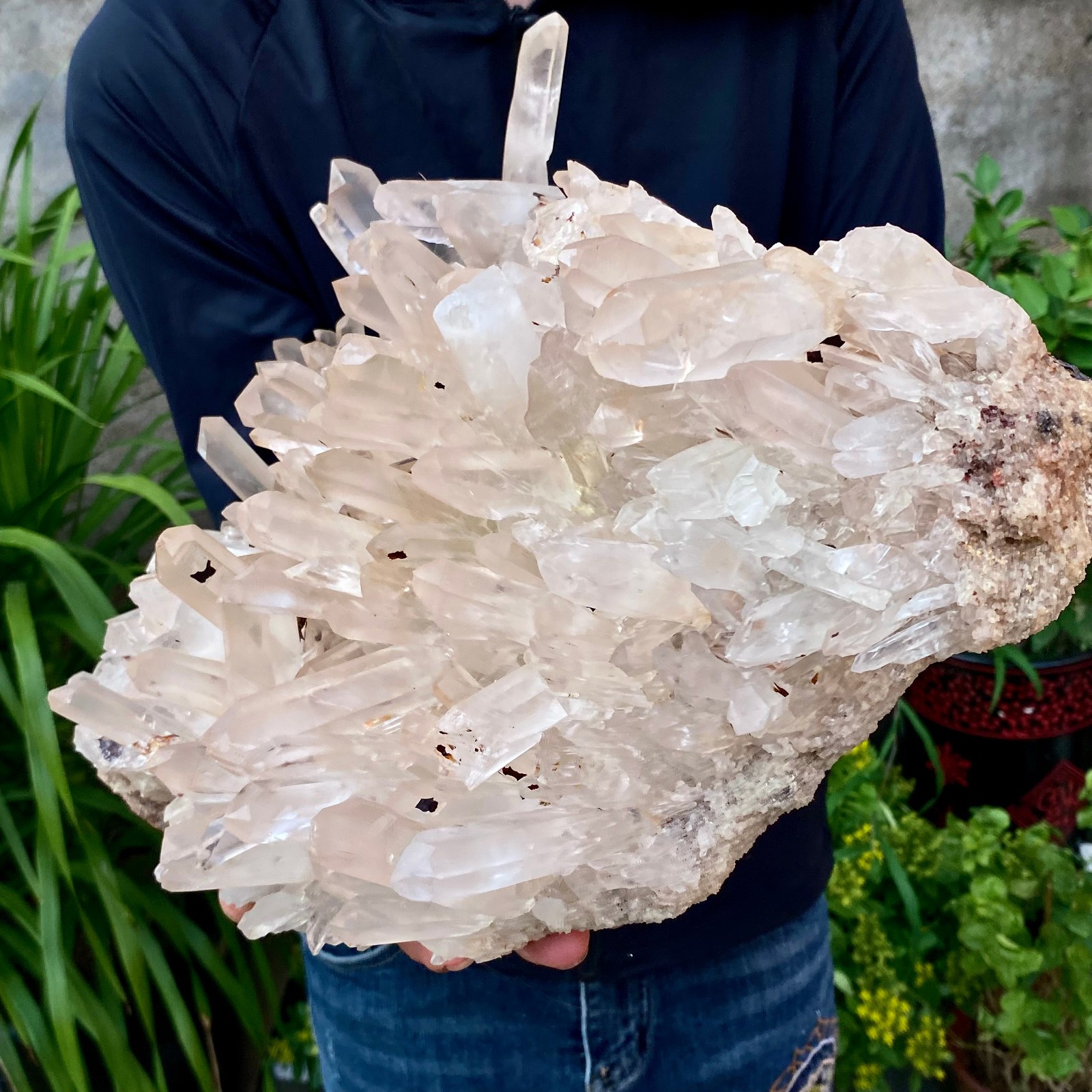 26.89LB Large Natural Clear White Crystal Quartz Cluster Energy Healing Specimen