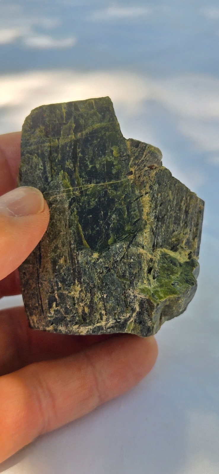 Beautiful Raw All Natural Green Epidote Crystal Stone Cabinet Specimen 6.2 Ozs