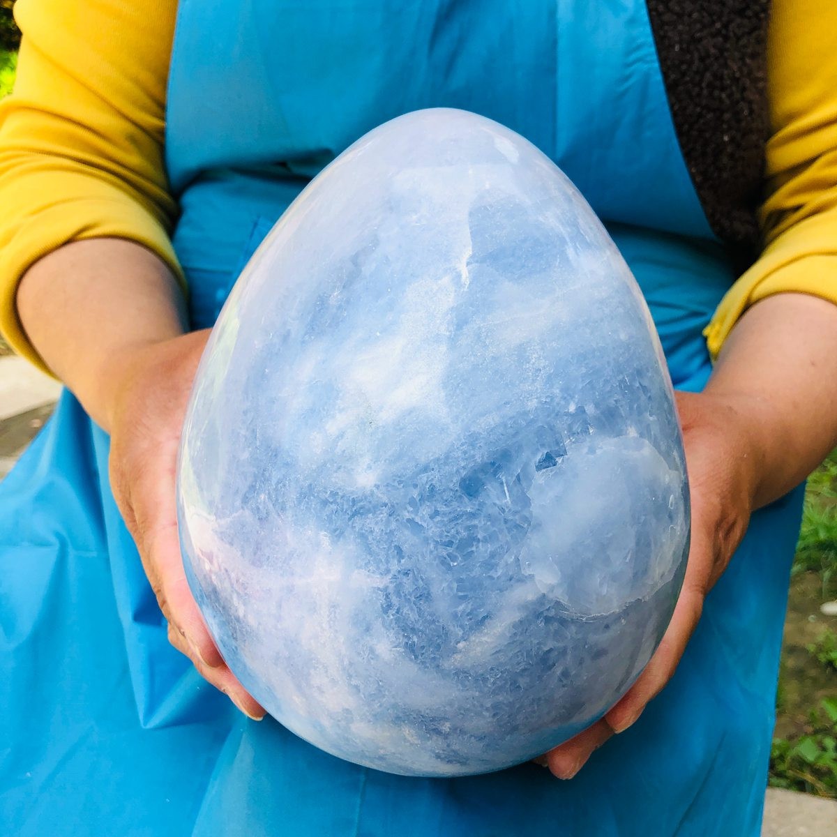 11.5LB Natural Beautiful Blue Crystal Egg Crystal Mineral Specimen Healing 4764
