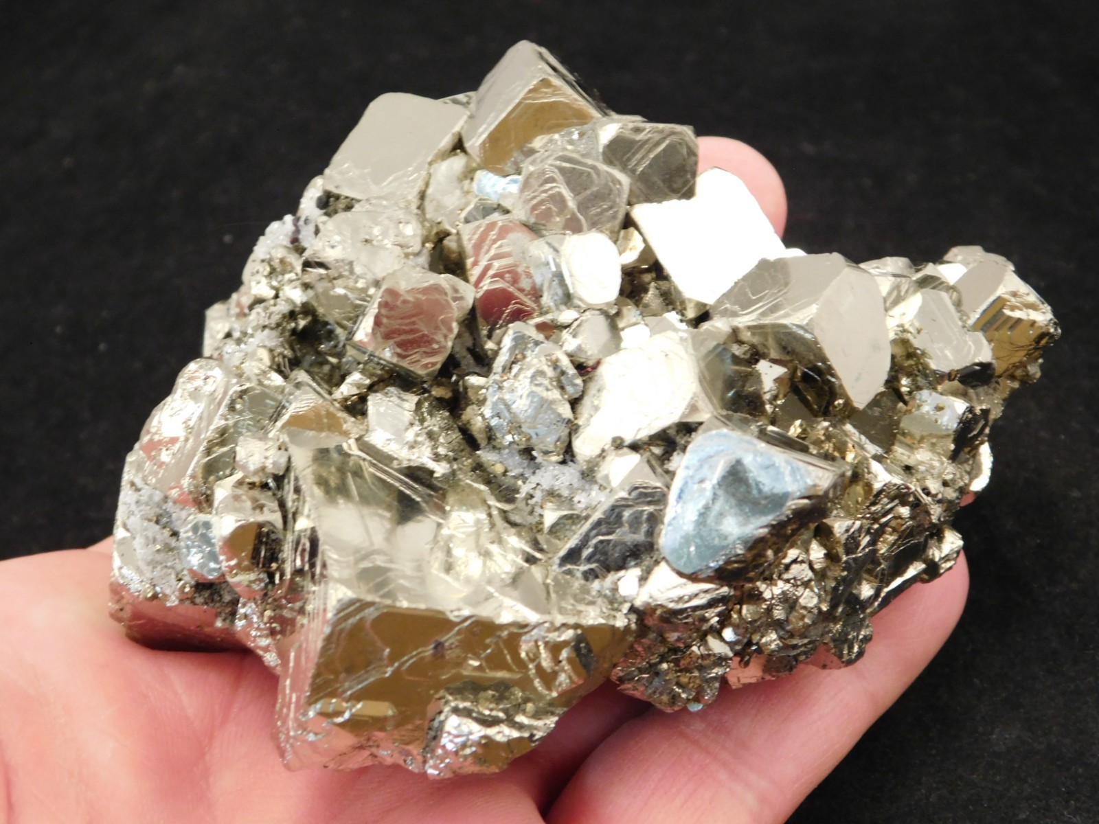 Big! Nice and 100% Natural PYRITE Crystal CUBE Cluster Peru 557gr