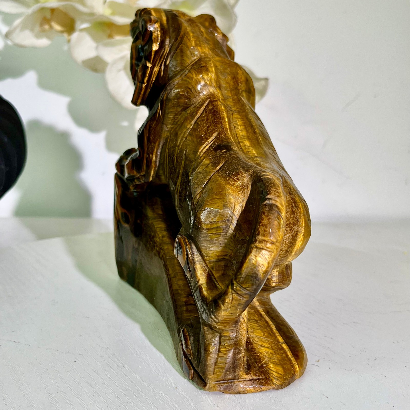 5.73LB Natural tiger eye stone products, handmade carved and polished spiritual