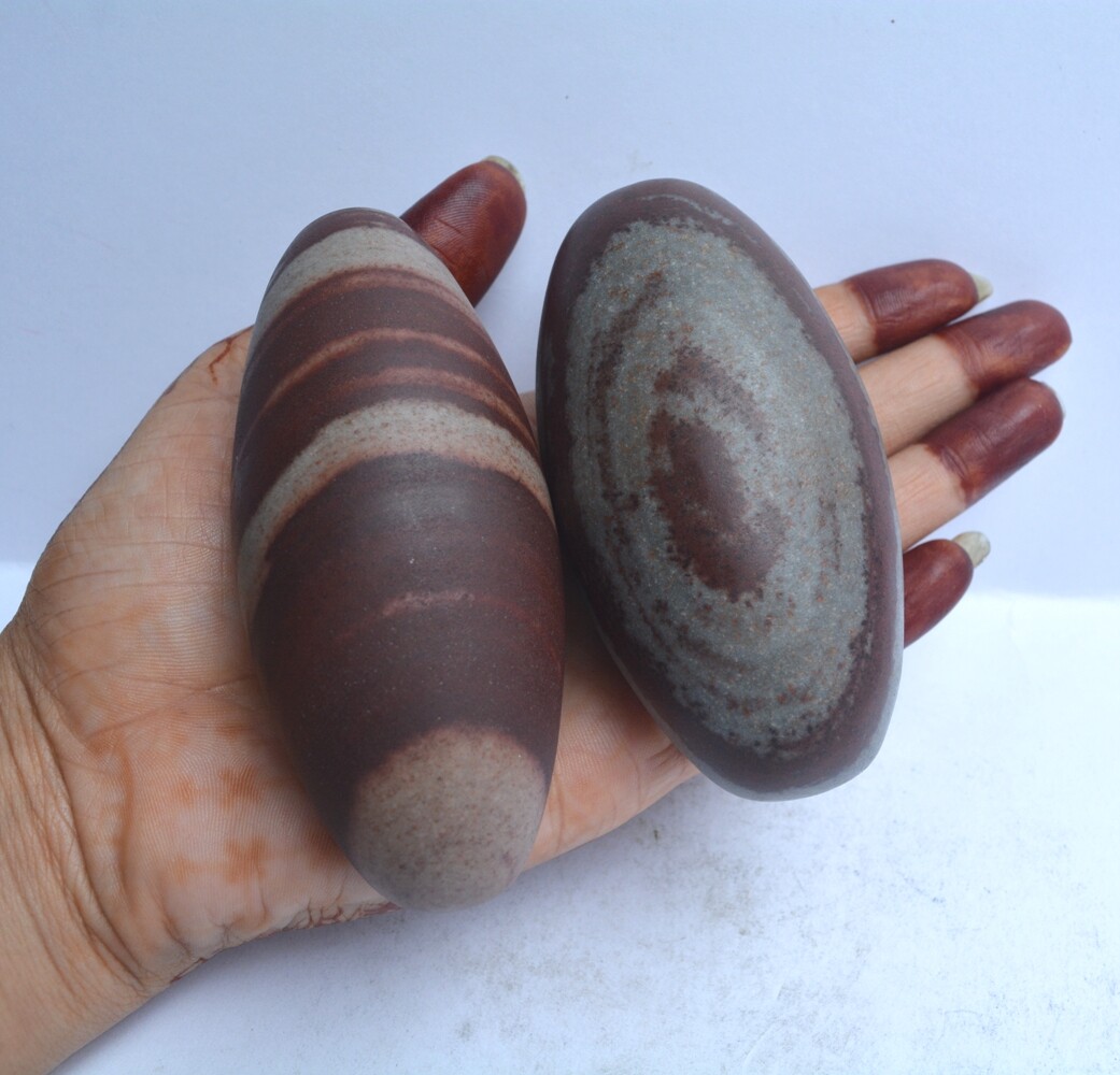 Set of 2 Shiva Lingam, Natural Shiva Lingam, Healing Shiva Lingam Stone~025