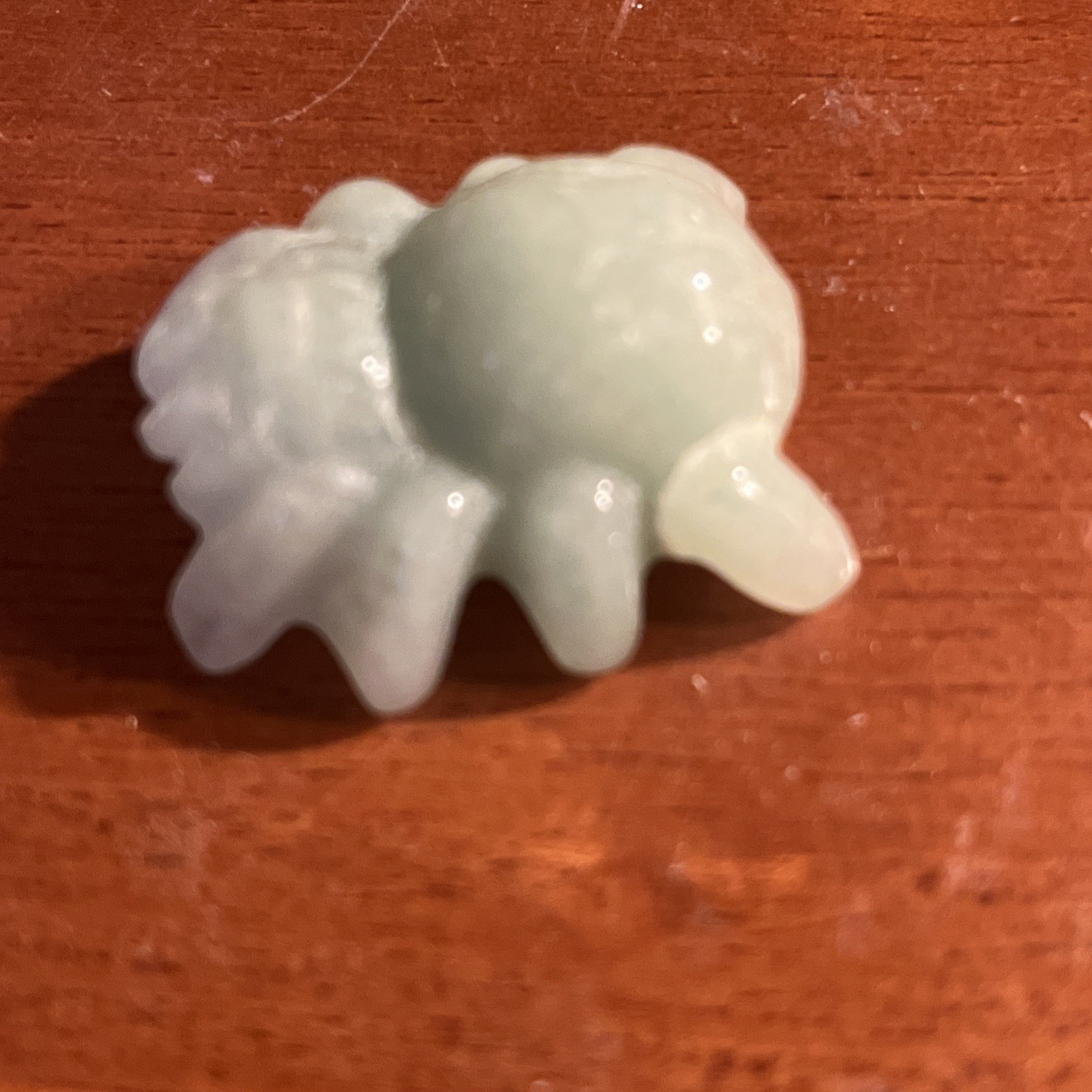 Pale Green Nephrite Jumping Spider Hand Polished Miniature Stone 1.5”