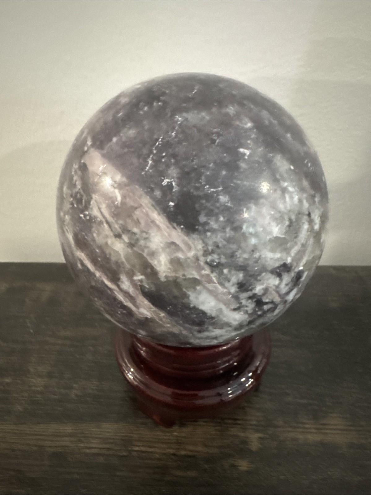 XXL Lepidolite Crystal Sphere 4 Lbs 103 mm