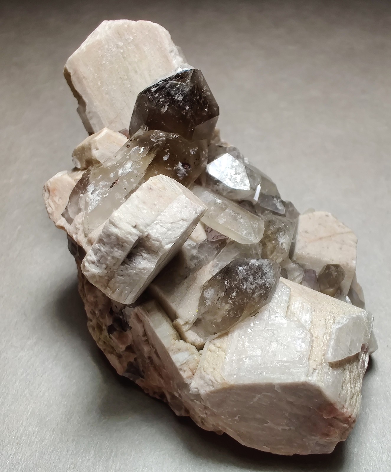Microcline and Smoky Quartz crystal specimen. Summit County, Colorado. 70 grams.