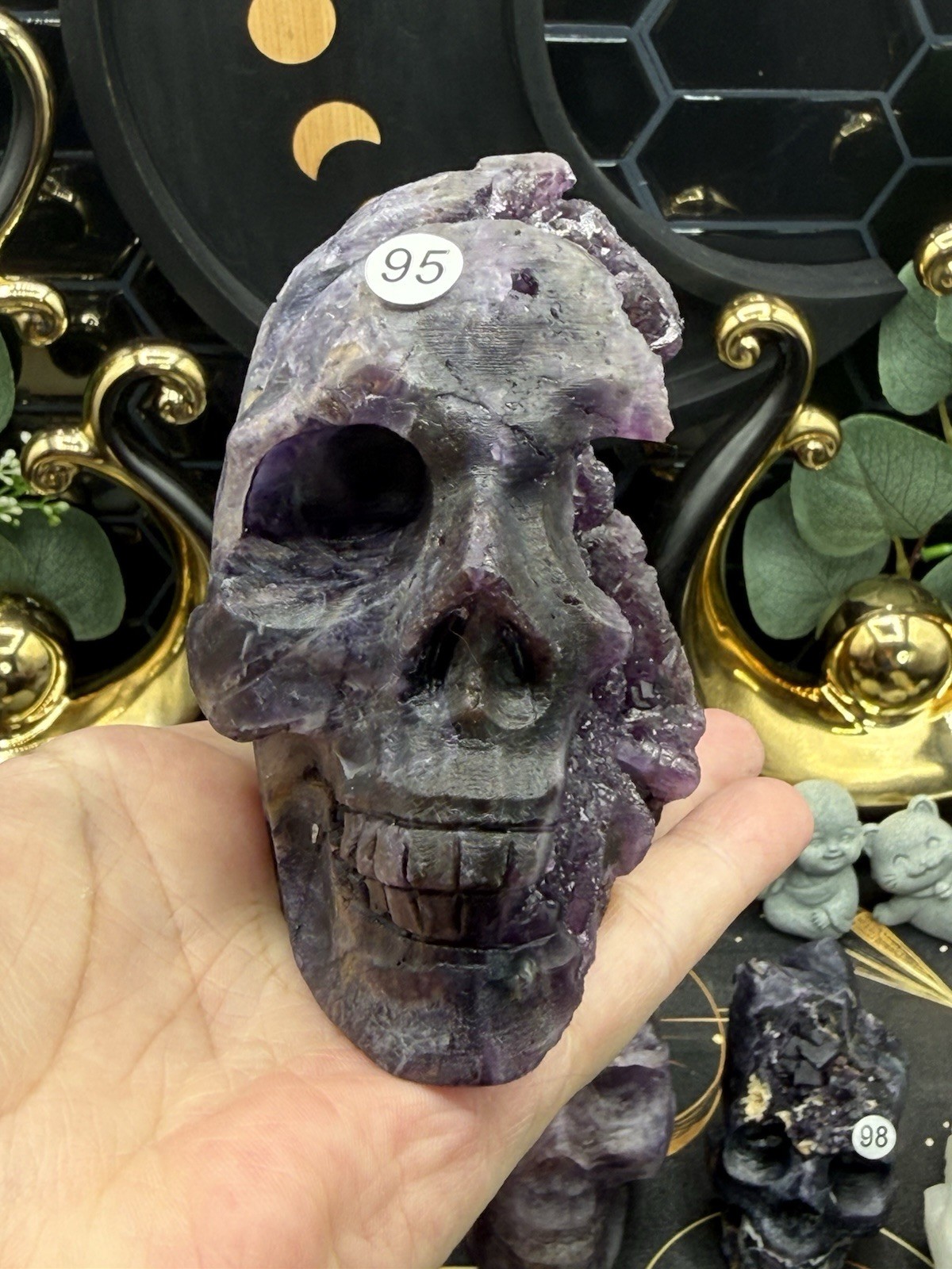Natural Fluorite Skulls Raw Specimen Feather cube blue purple green free ship