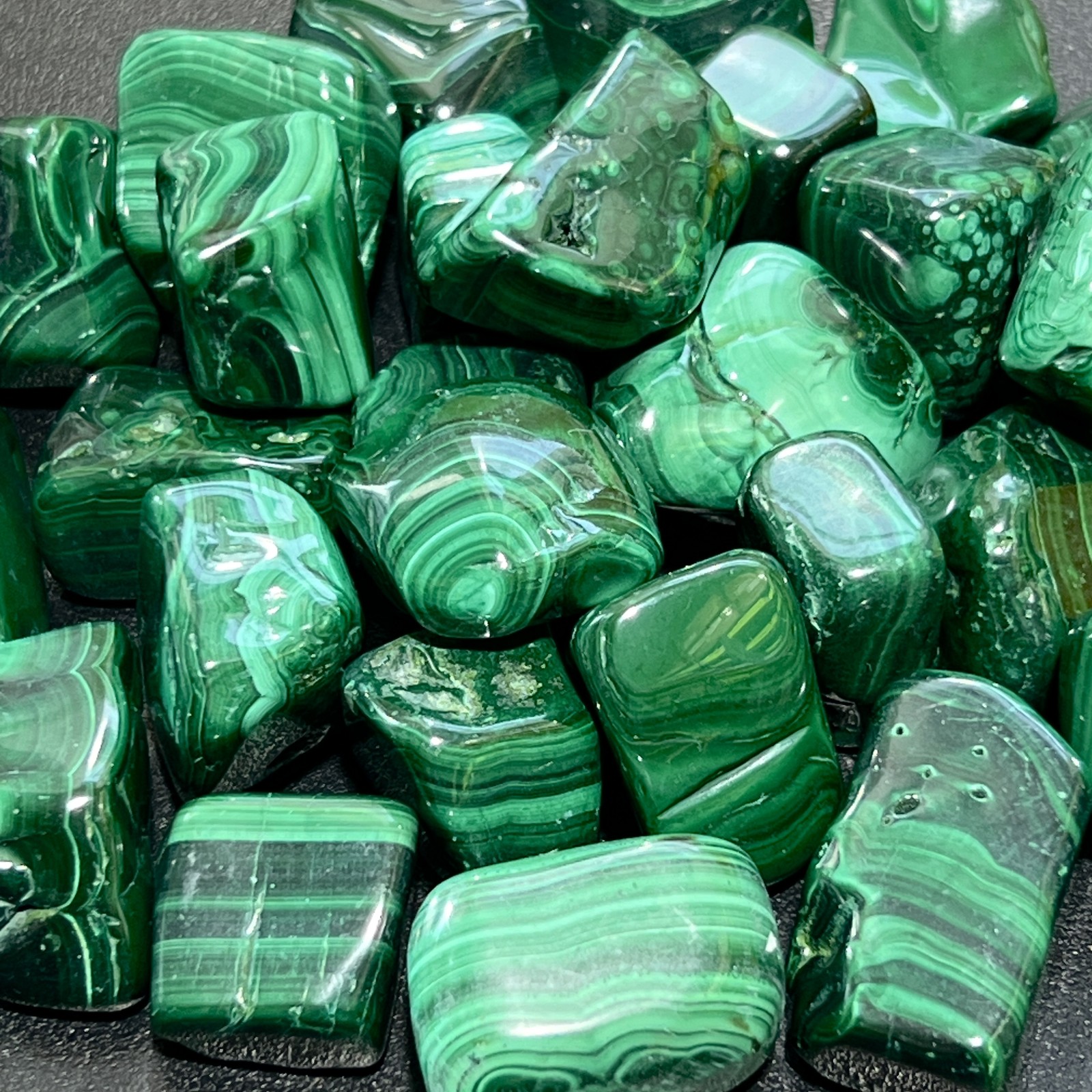 Malachite Tumbled (1/2 lb) 8 oz Bulk Wholesale Lot Half Pound Polished Natural