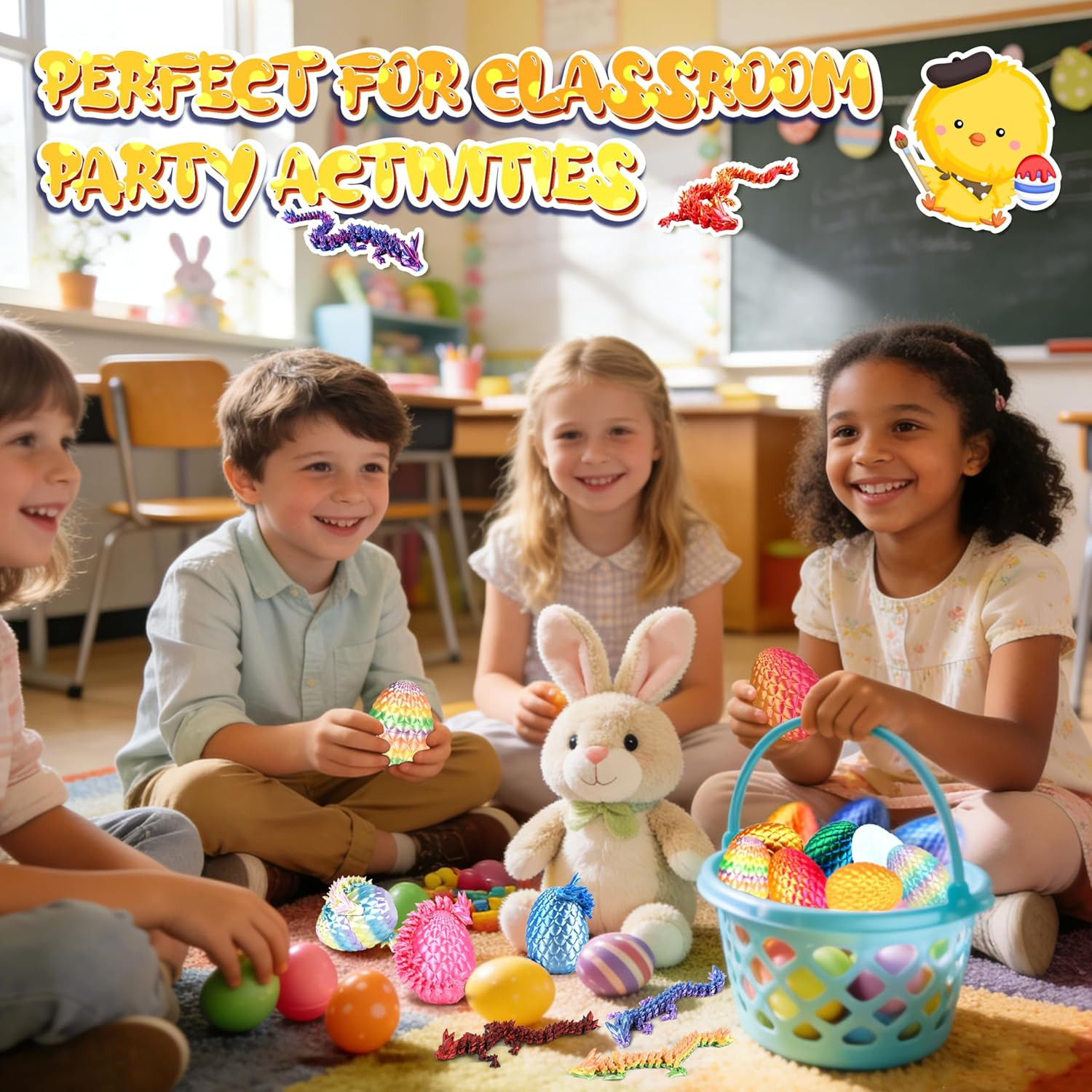 24P 3D Printed Dragon Eggs, Mystery Crystal Dragon Egg for Birthday Party Favors