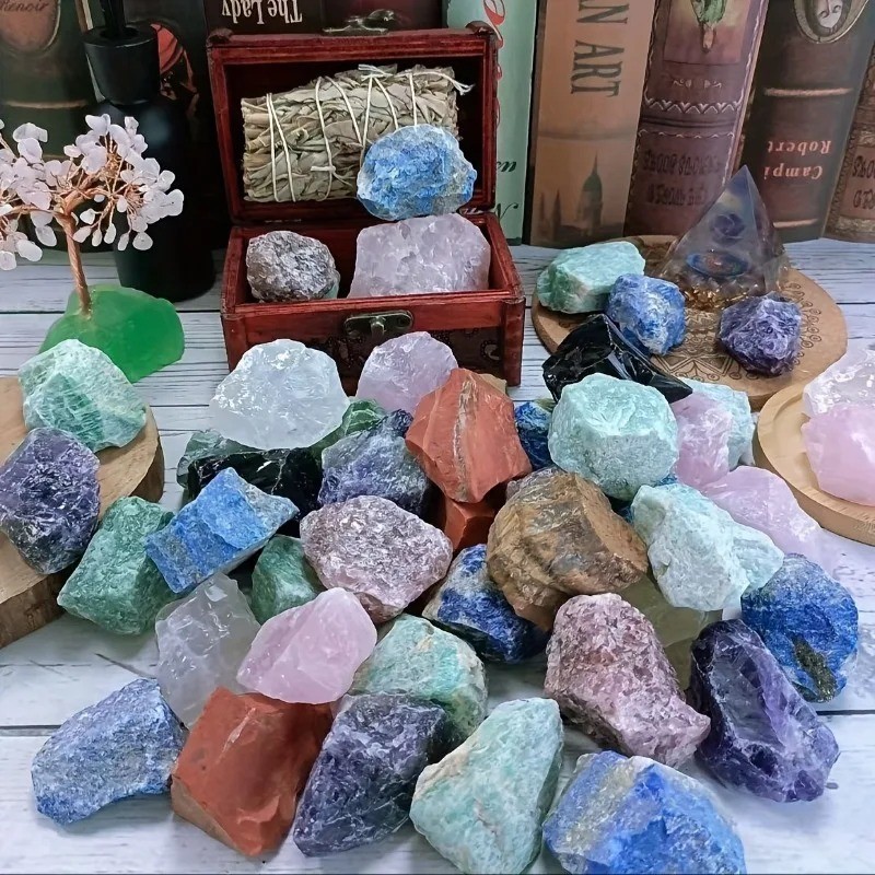 12 Colors Natural Quartz Crystal Raw Stones Chakra Meditation Decor Gift