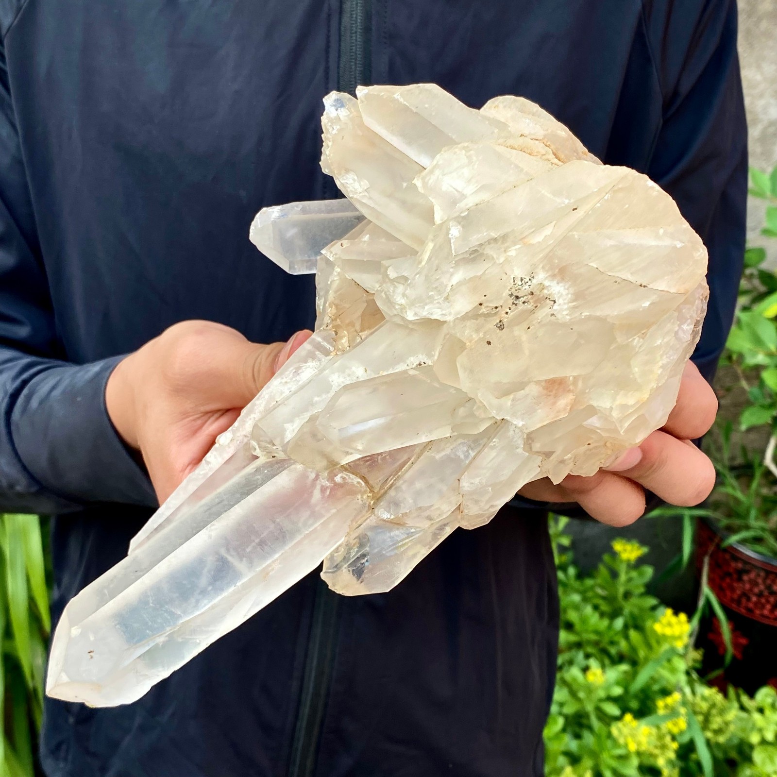 3.19LB Natural White Clear Quartz Crystal Cluster Rough Healing Specimen