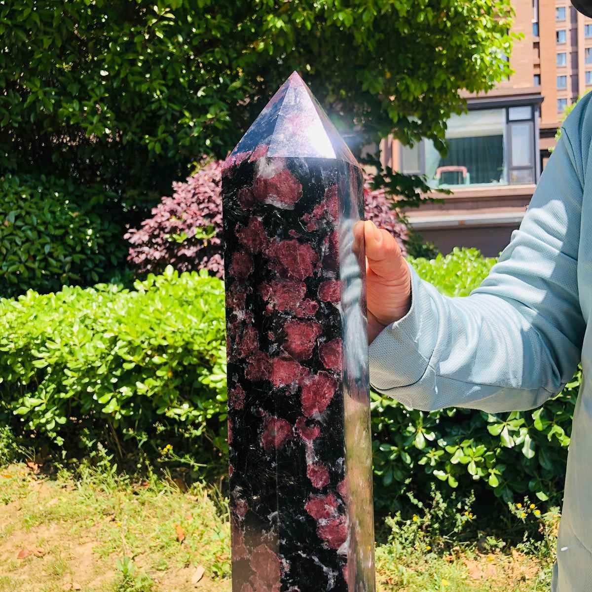 16LB Natural Garnet Fireworks Obelisk Quartz Tower Crystal Wand Point Healing