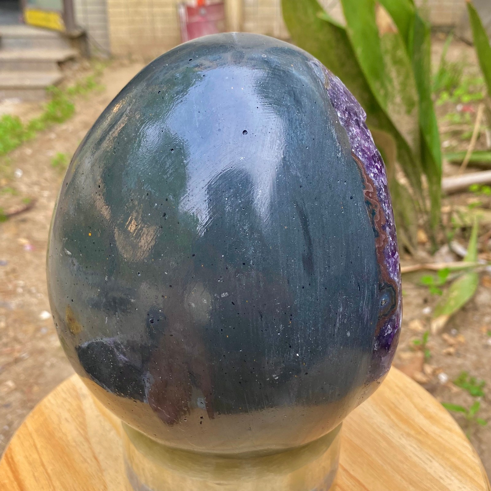 7.93LB Natural amethyst Dinosaur egg Quartz Crystal specimen healing
