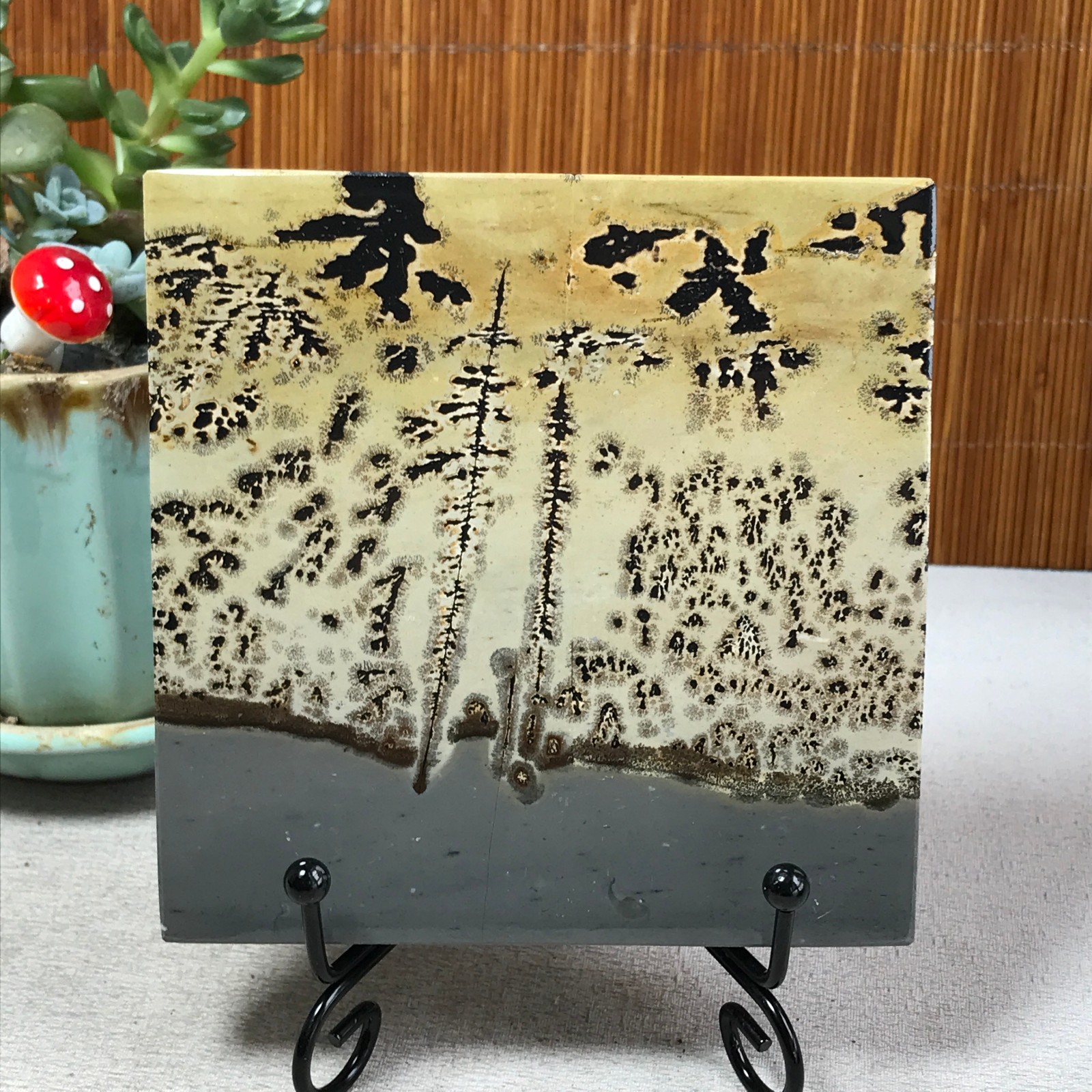 231g Natural Chinese painting stone crystal ornaments for home decoration A6865