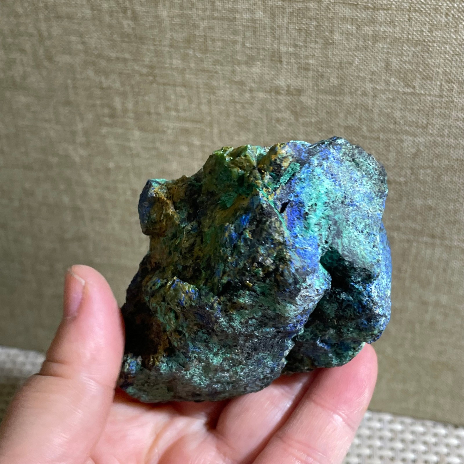 Restoration of Natural Blue Copper Ore Quartz Crystal Mineral Samples 148g