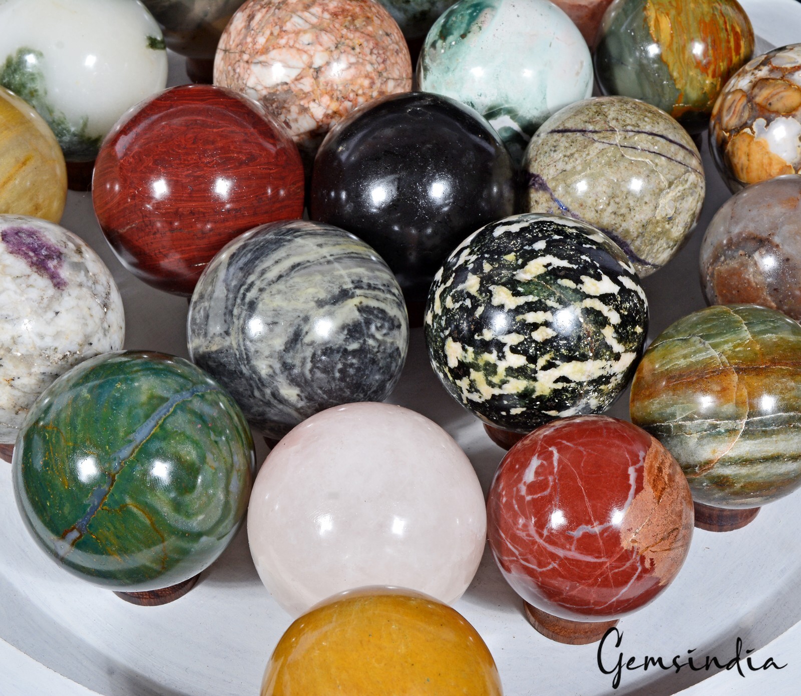 6.4 Kg/24 Pcs Natural Untreated Bi Color Multi Gems Huge Sphere Wholesale Lot