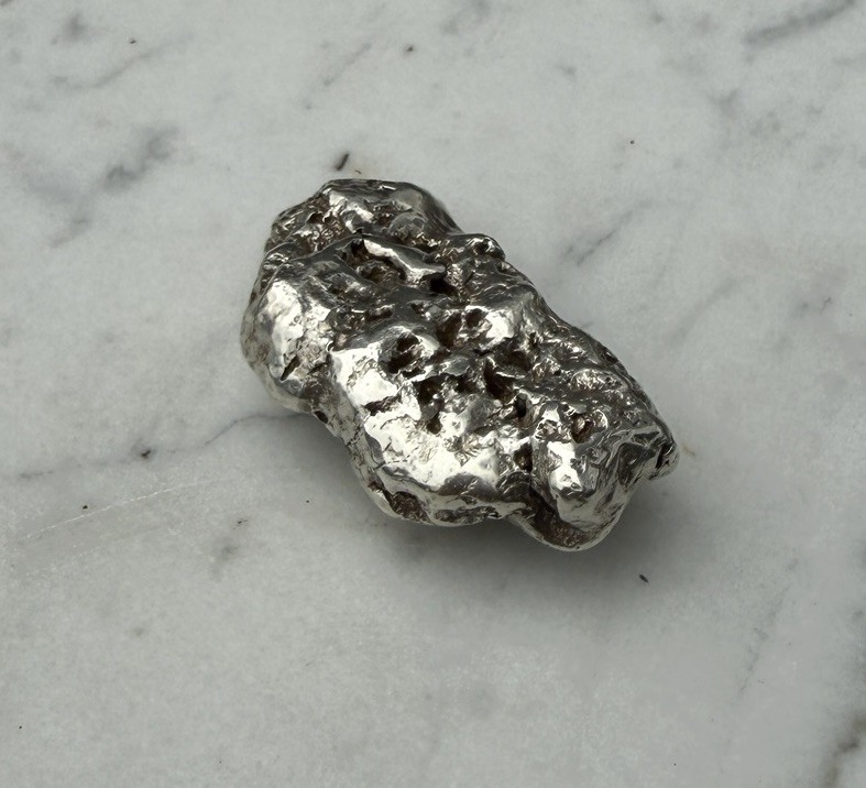 35.7 G. Seller Made Sculpted .900 Fine Silver Nugget Native Silver Replica 1 OZT