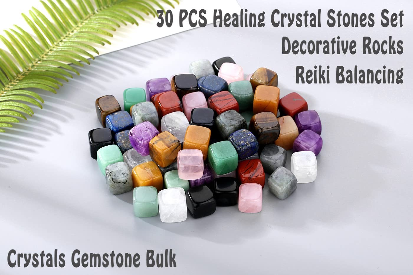 30 Pcs Healing Crystal Chakra Stones Set Polished Tumbled Bulk Amethyst Rose …