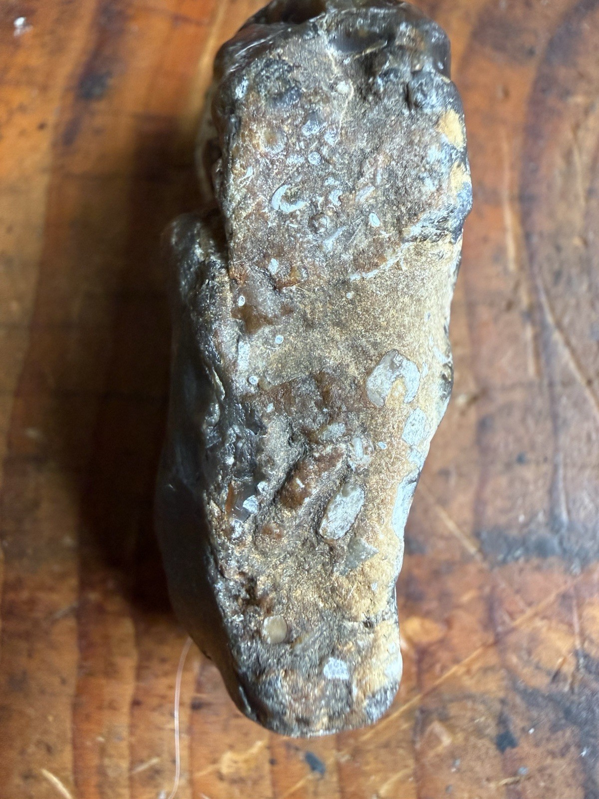 Natural Black & Tan Rock Mineral Specimen Display Piece, Dark Brown Rough Stone