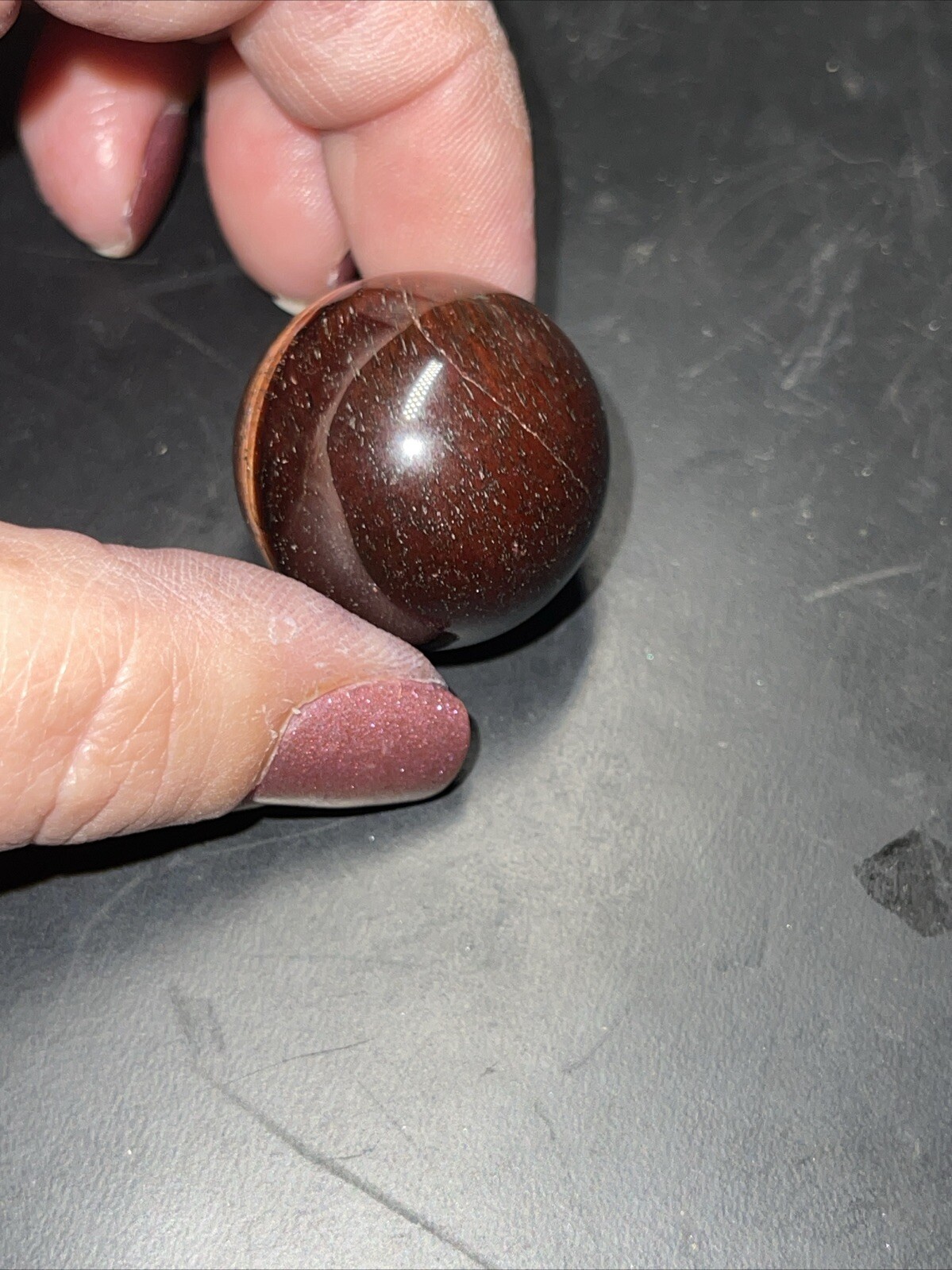 Red Tiger’s Eye Crystal Sphere Orb Ball Marble 27.1mm
