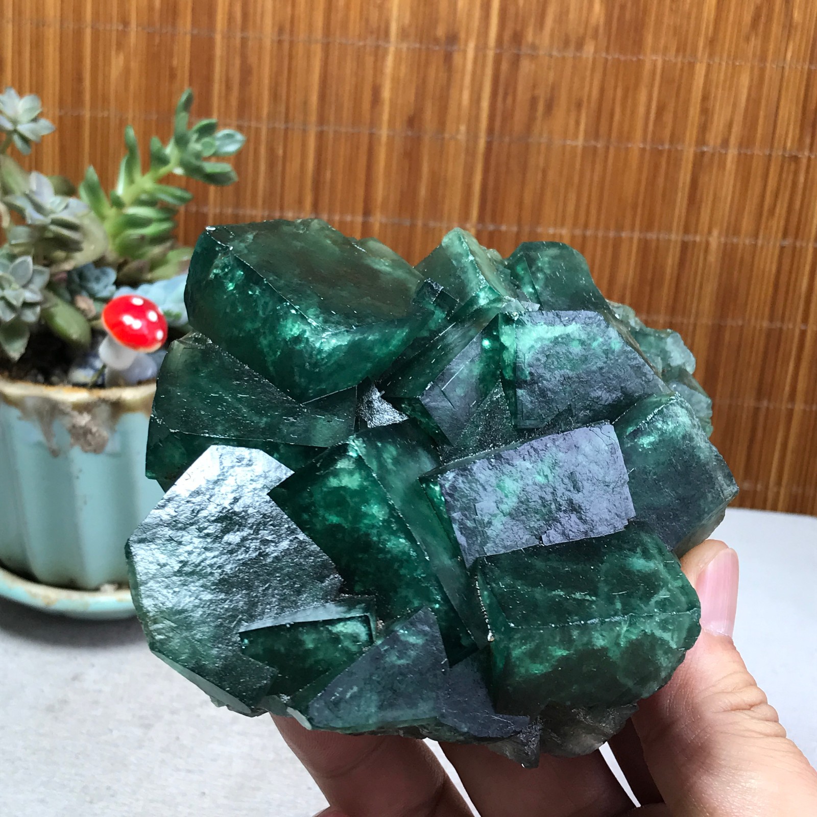 105-95-38mm Rare Natural Green Calcite fluorite Mineral Specimen 598g A6173