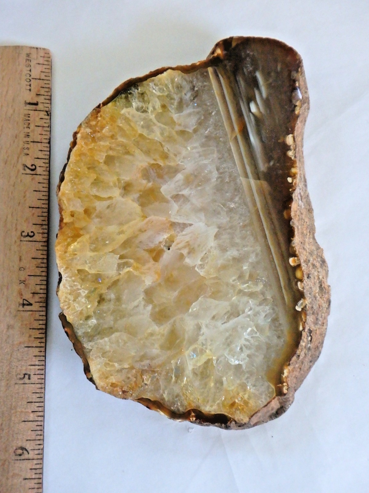 Crystal Stunning Quartz Slice 1 lb. 2 ounces 3/4″ thick Brazil Polished