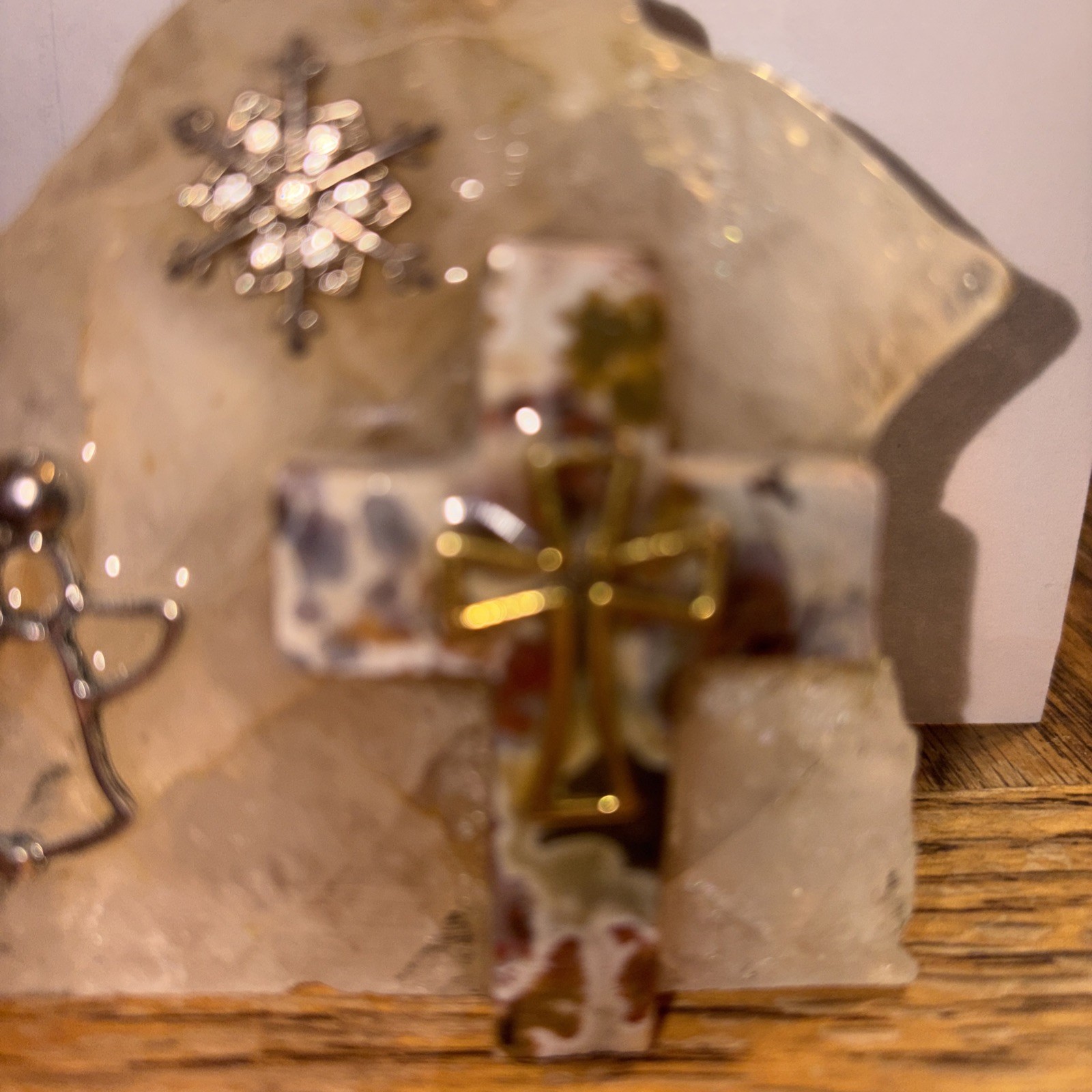 Quartz Crystal Cross Angel Snowflake