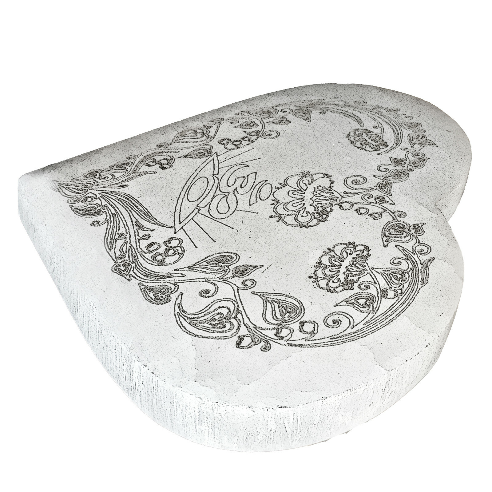 Selenite Charging Plate ” Heart Mandala Engraved Circle Disc Crystal Grid Reiki