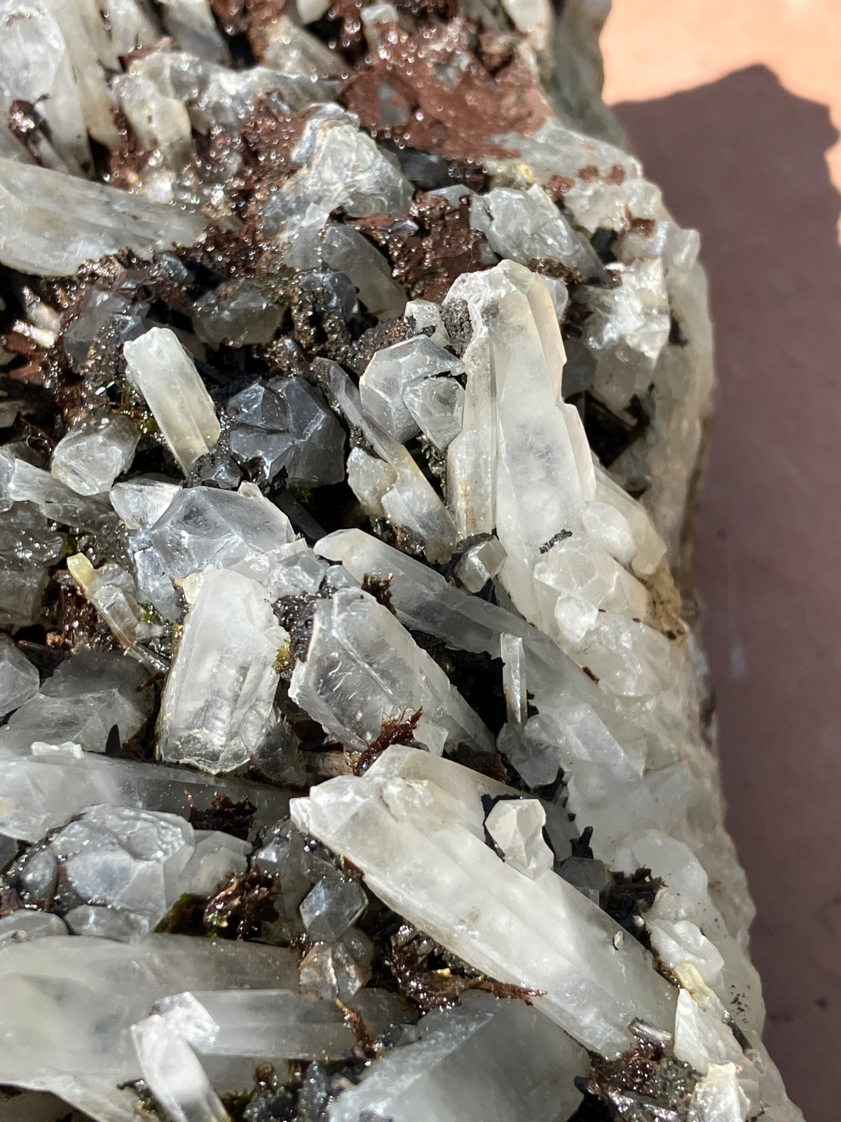 Quartz with Sphalerite & Hematite Crystal Cluster Cabinet Specimen – 4 lbs 9 oz