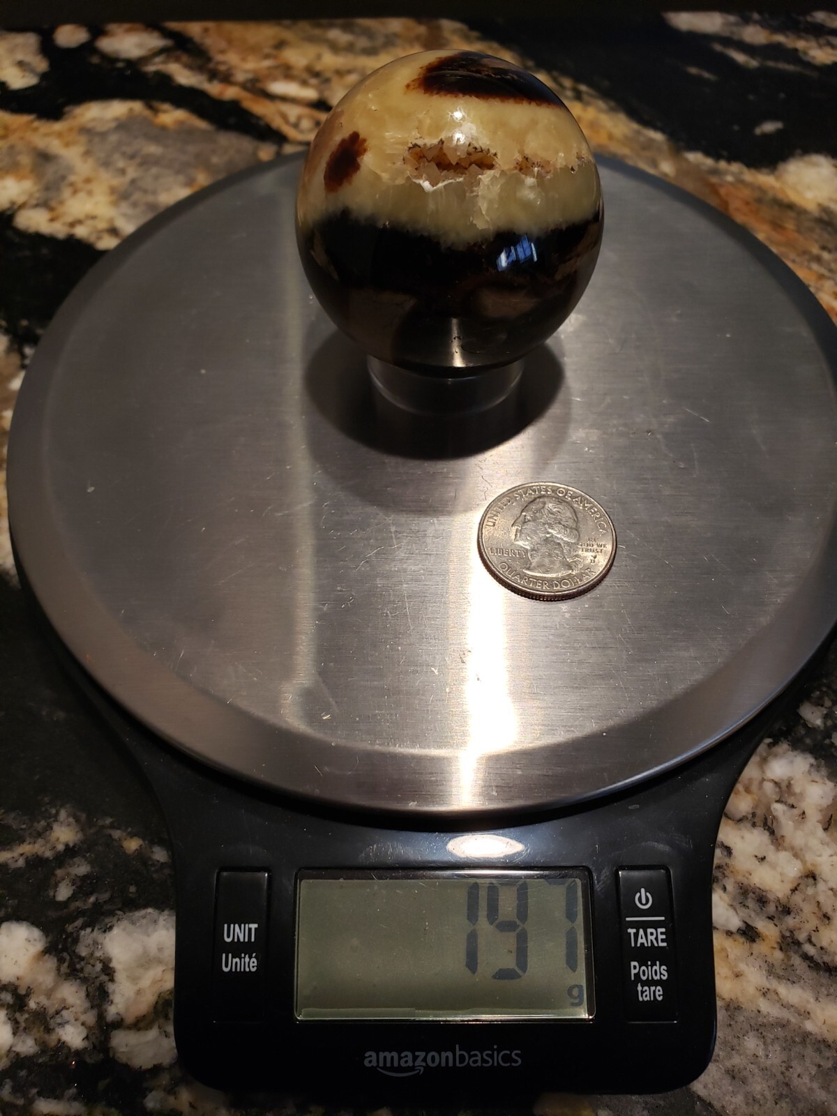 2.0″ Natural Septarium Septarian Dragon Egg Phosphorescent UV Crystal Sphere