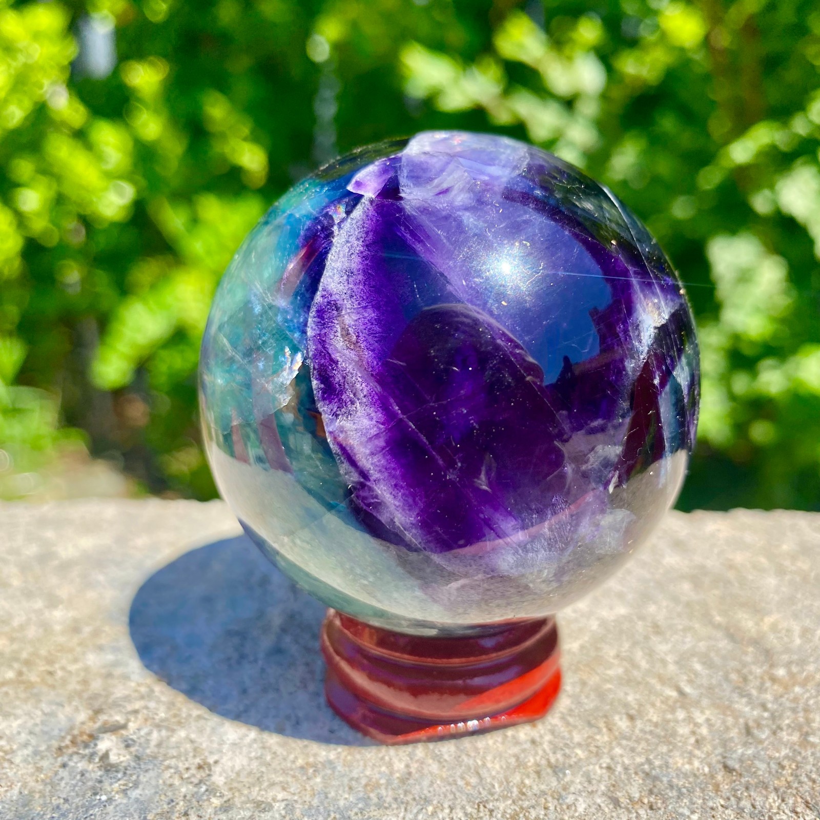 304G natural Green fluorite ball quartz crystal Sphere Reiki energy healing
