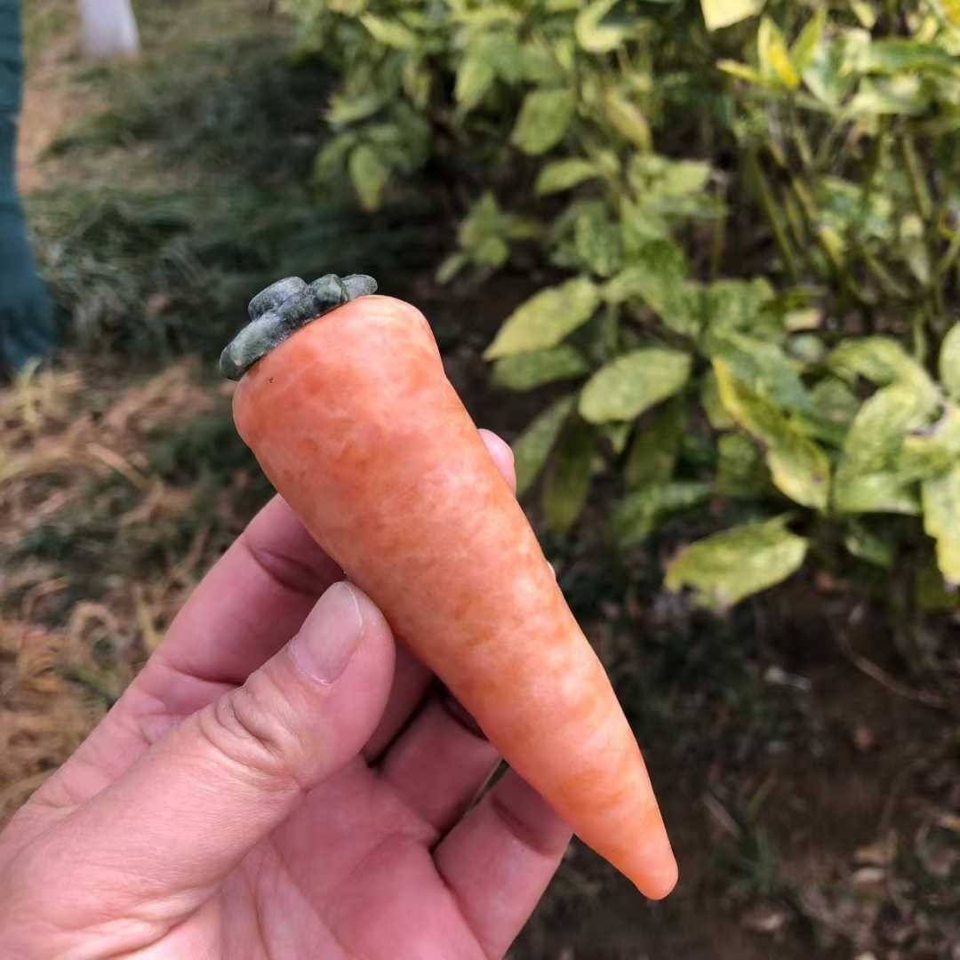 1pc Natural sunstone quartz Carved carrot skull Healing Stone Decor gift