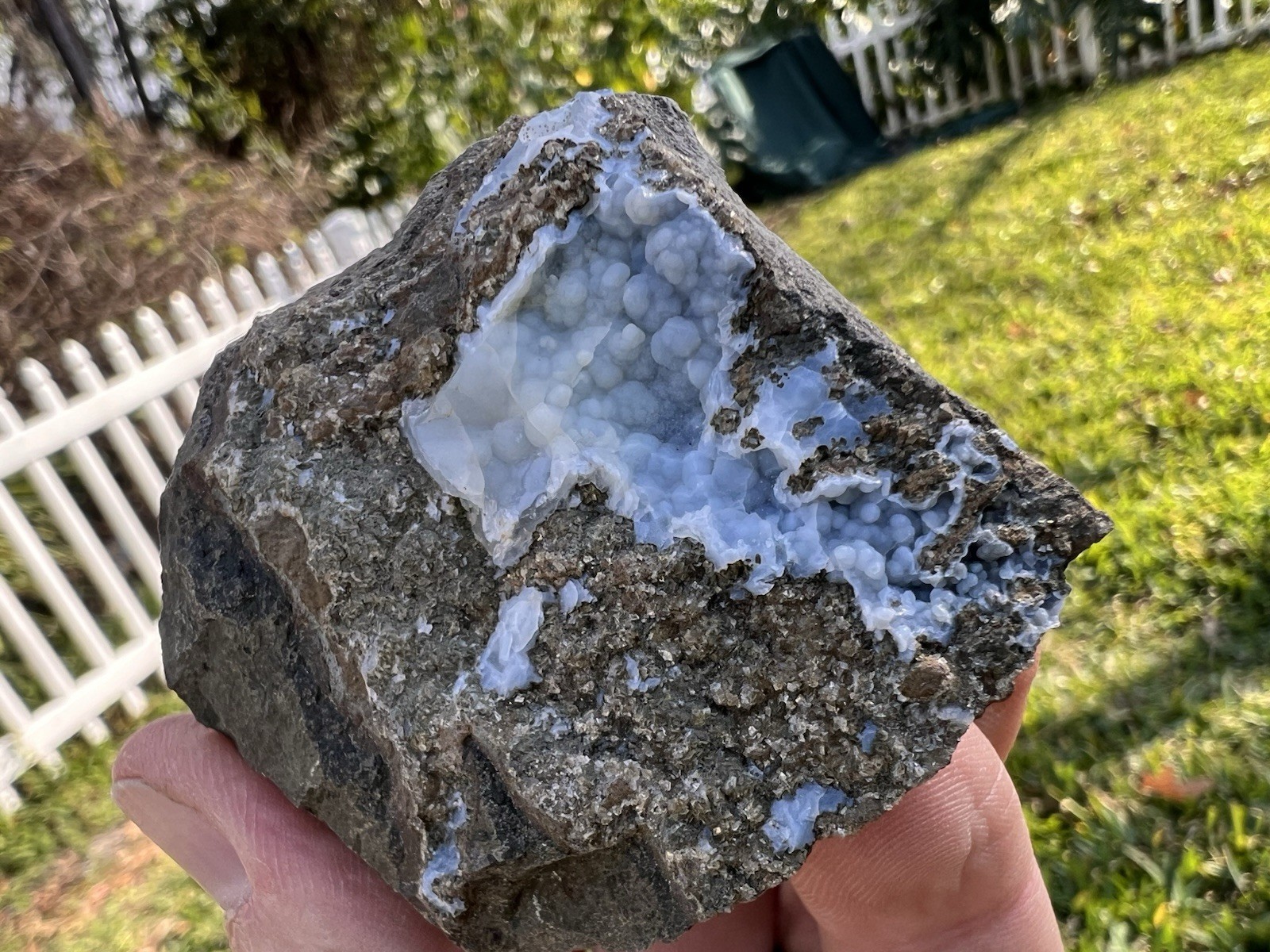 Botryoidal Blue Chalcedony Vug – Gleichenberg, Austria – 165 Grams